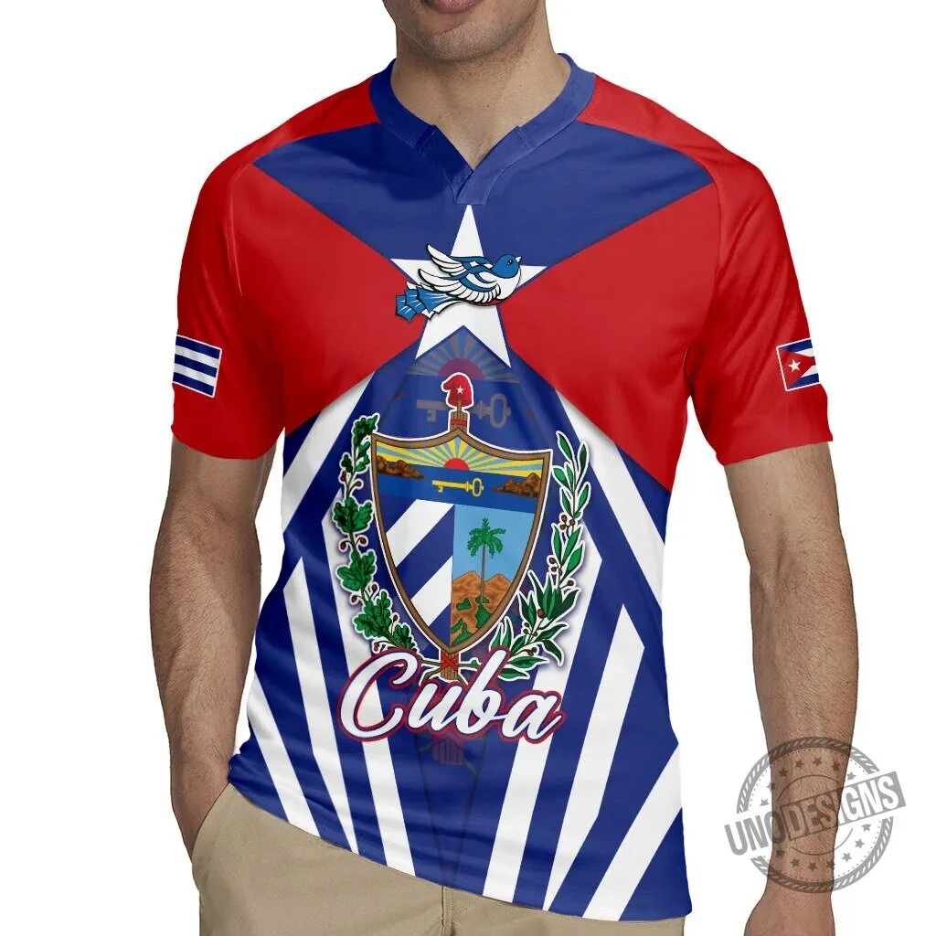 Cuba Flag Cuban Trogon Coat of Arms Rugby Jersey 6 Cuba Flag Cuban Trogon Coat of Arms Rugby Jersey