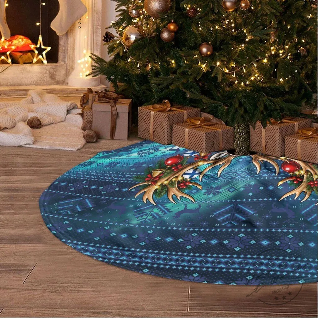 Christmas In Finland Reindeer Nordic Winter Fair Isle Tree Skirt 6 Christmas In Finland Reindeer Nordic Winter Fair Isle Tree Skirt