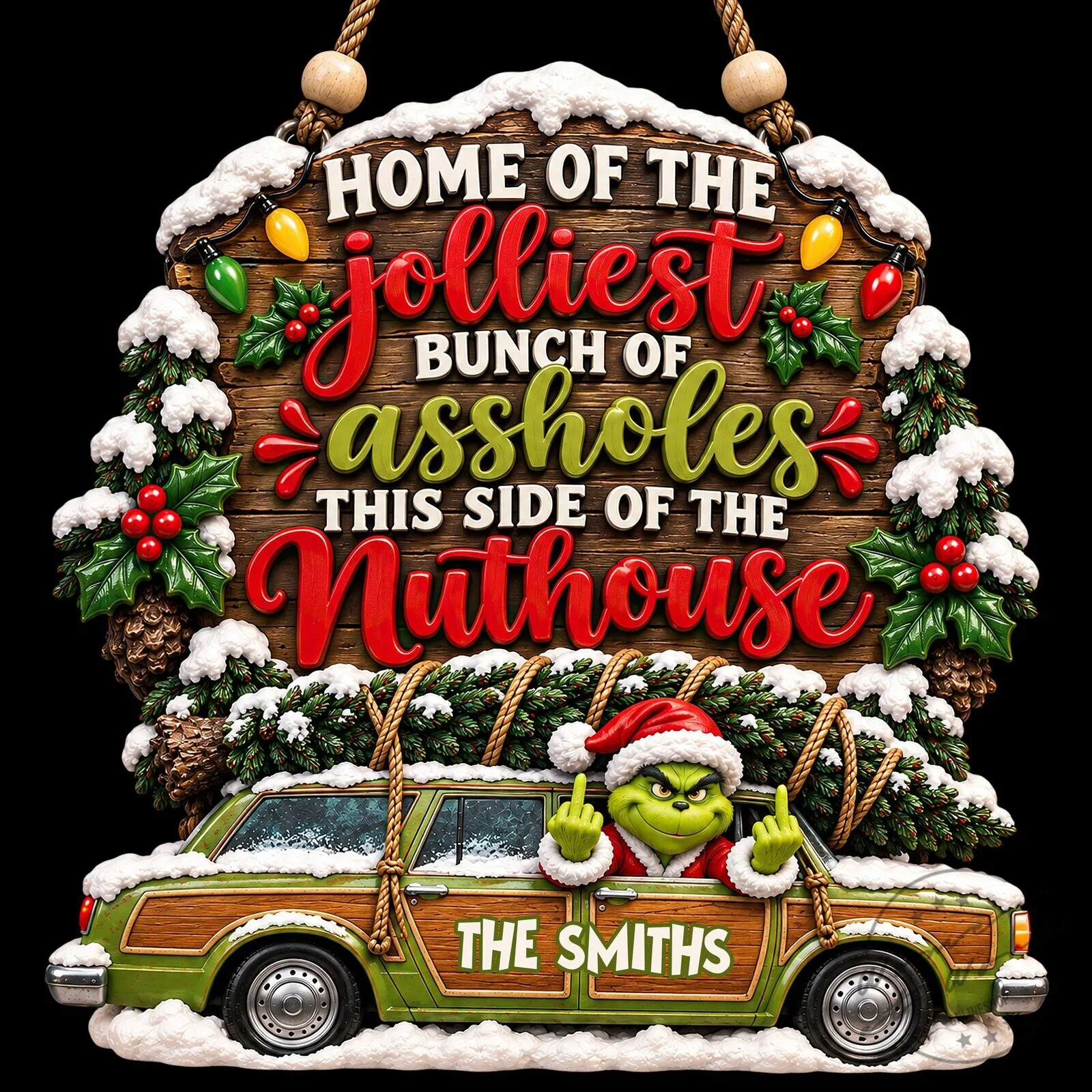 Home Of The Jolliest Assholes This Side Of The Nuthouse Grinch Christmas Plaque 8 Home Of The Jolliest Assholes This Side Of The Nuthouse Grinch Christmas Plaque