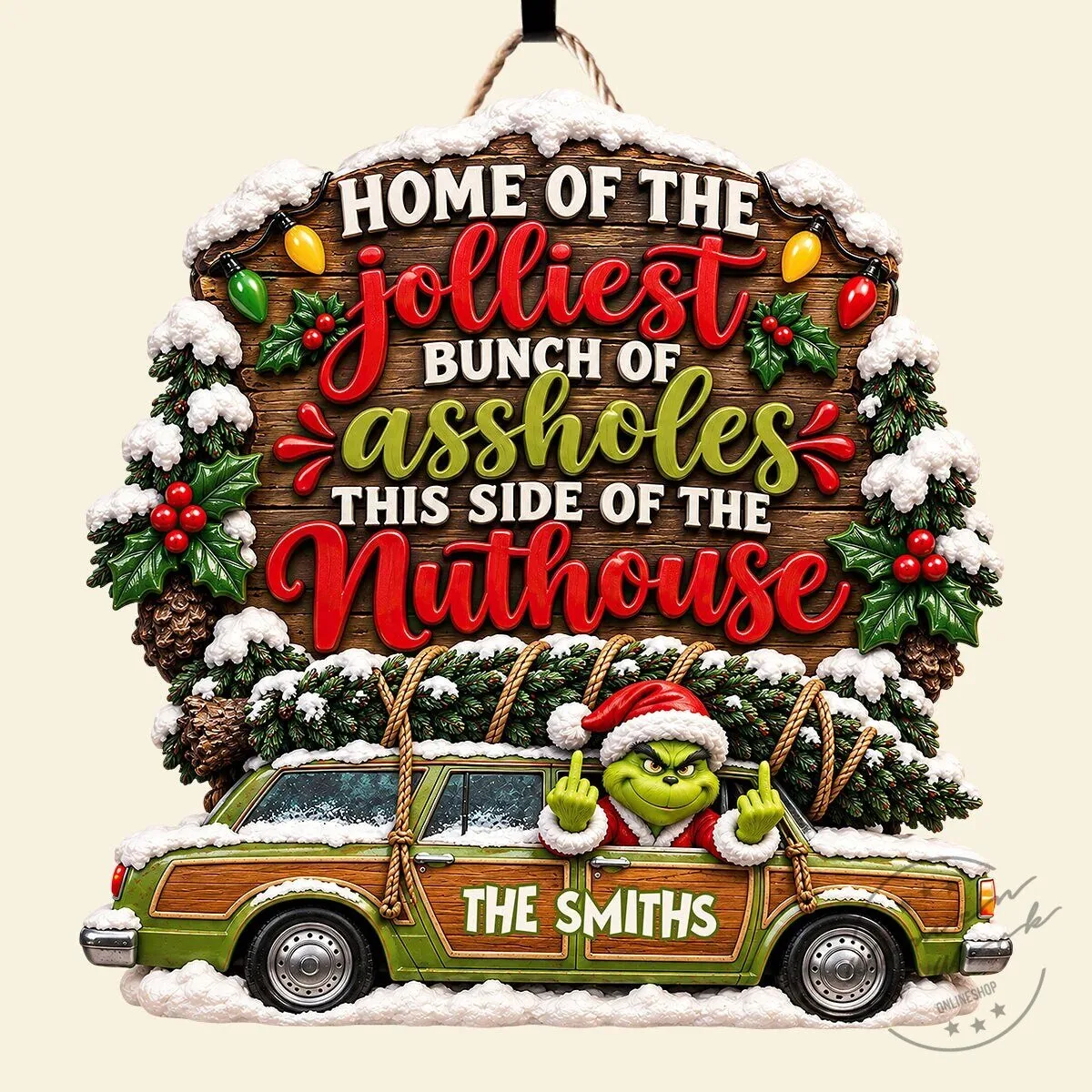 Home Of The Jolliest Assholes This Side Of The Nuthouse Grinch Christmas Plaque 9 Home Of The Jolliest Assholes This Side Of The Nuthouse Grinch Christmas Plaque