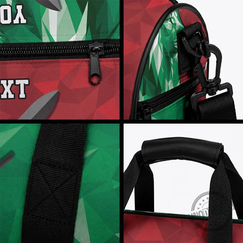 Personalized Kenya Maasai Shield Duffle Bag Green Red Kenyan Lion Half Style 6 Personalized Kenya Maasai Shield Duffle Bag Green Red Kenyan Lion Half Style
