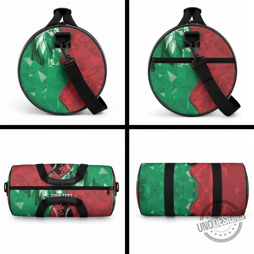 Personalized Kenya Maasai Shield Duffle Bag Green Red Kenyan Lion Half Style 7 Personalized Kenya Maasai Shield Duffle Bag Green Red Kenyan Lion Half Style