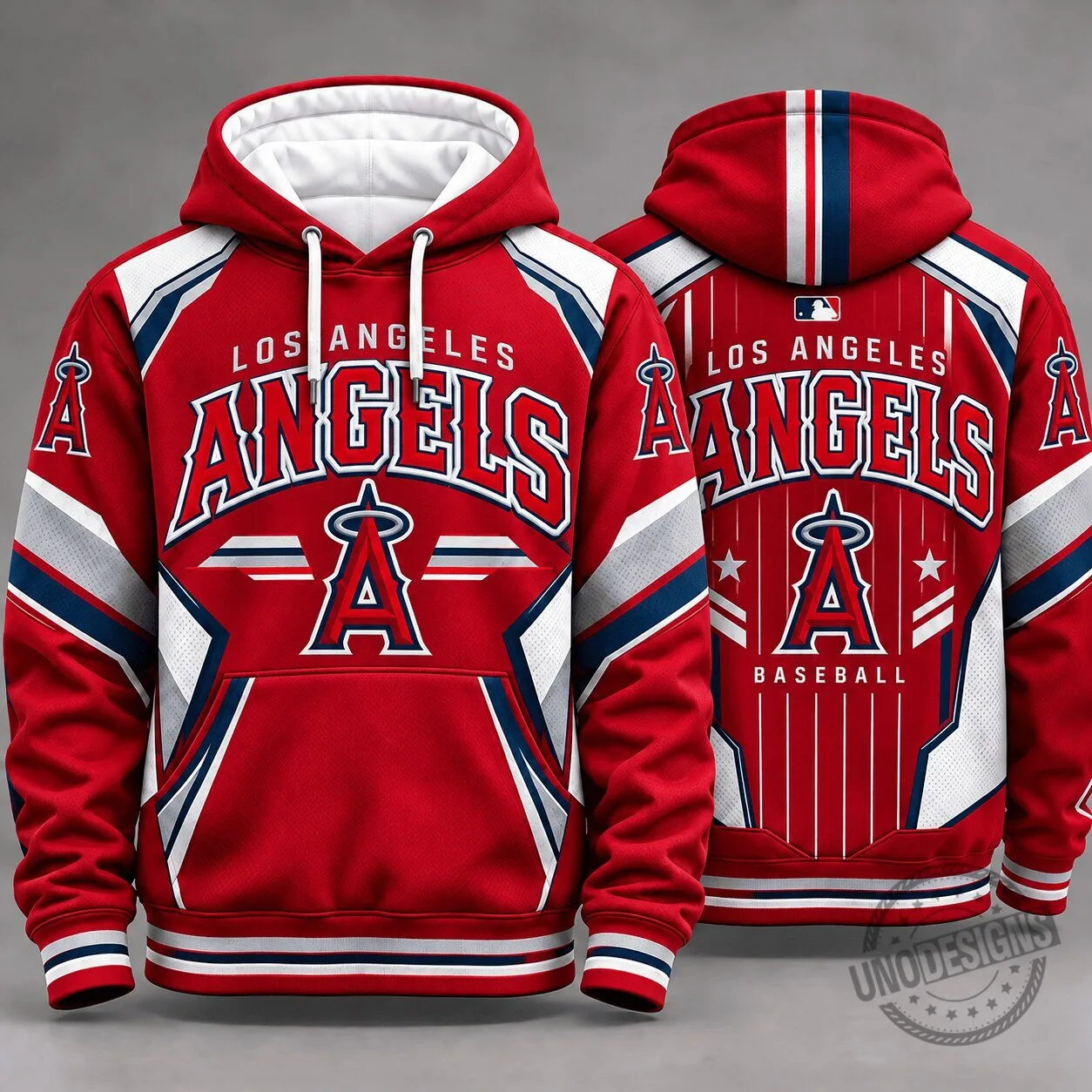 Los Angeles Angels Baseball Team Red White Blue Fan Hoodie