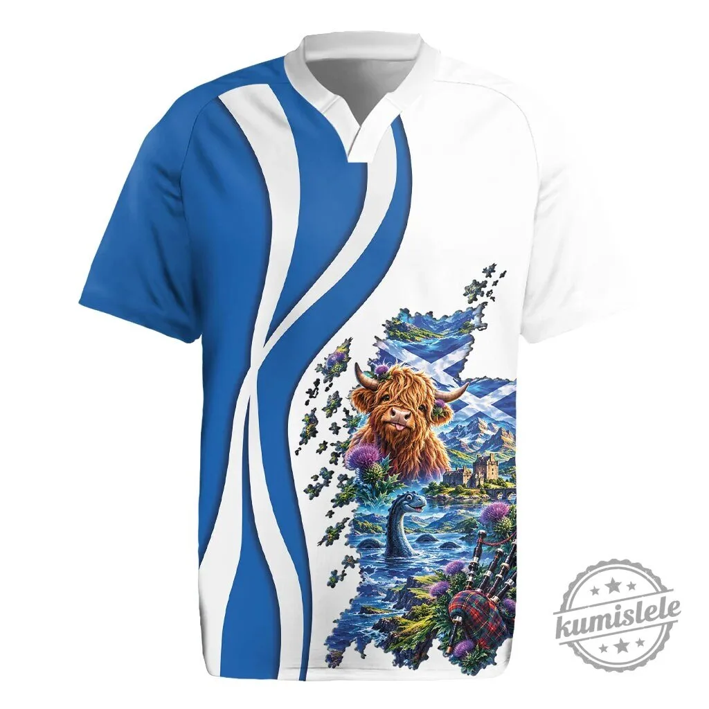 Scotland Rugby National Flag and Map Cultural Art Jersey