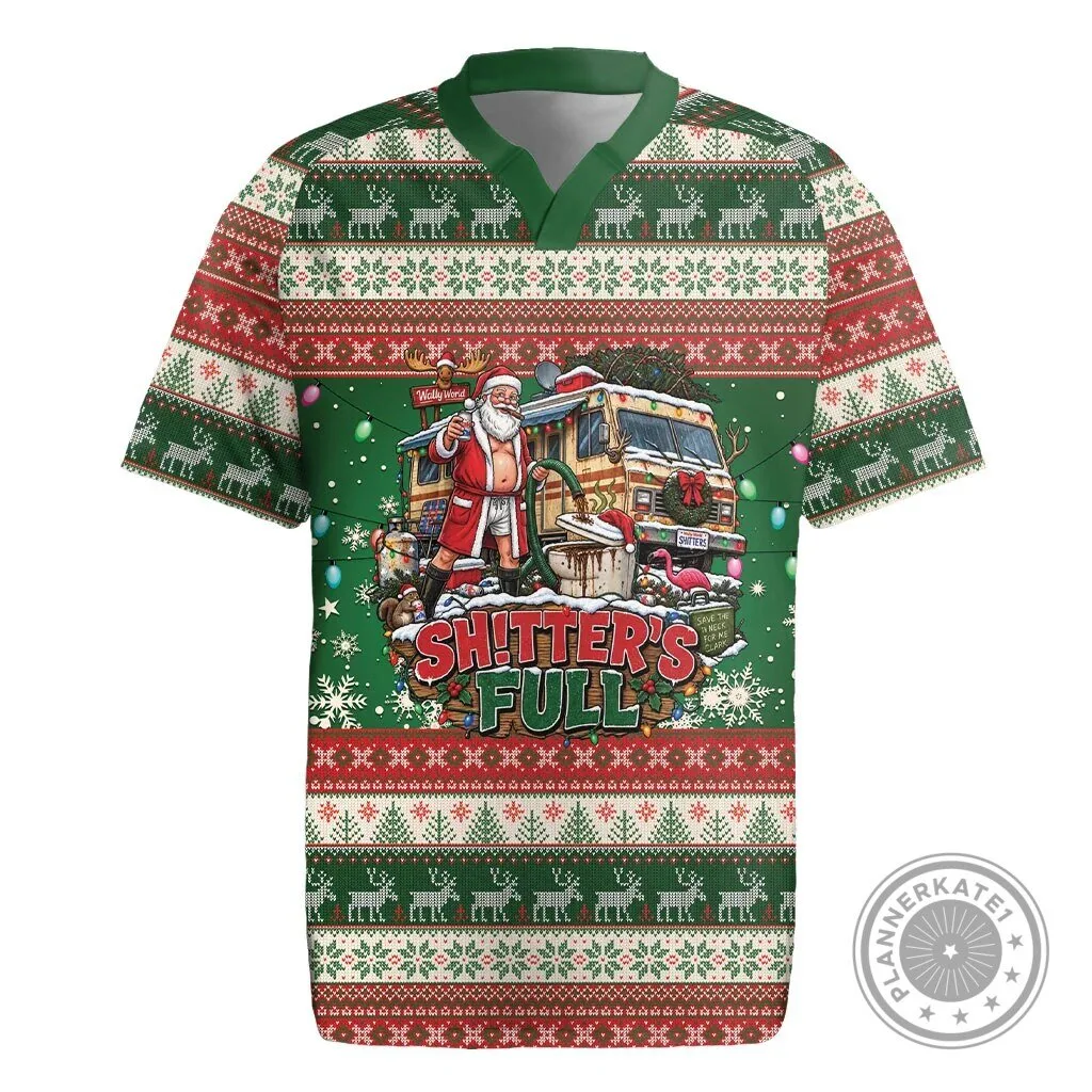 Christmas Vacation Shitter's Full Ugly Christmas Sweater Rugby Jersey