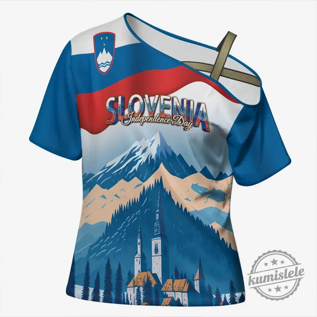 Lake Bled Landscape T-Shirt featuring Slovenia Independence Day in the Julian Alps