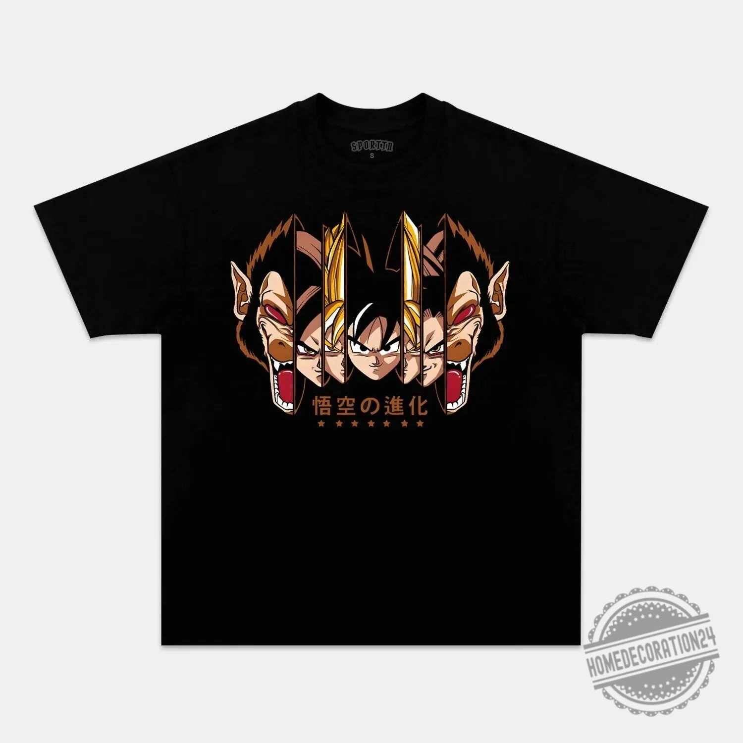 Dragon Ball Z Son Goku Evolution Black Graphic T-Shirt
