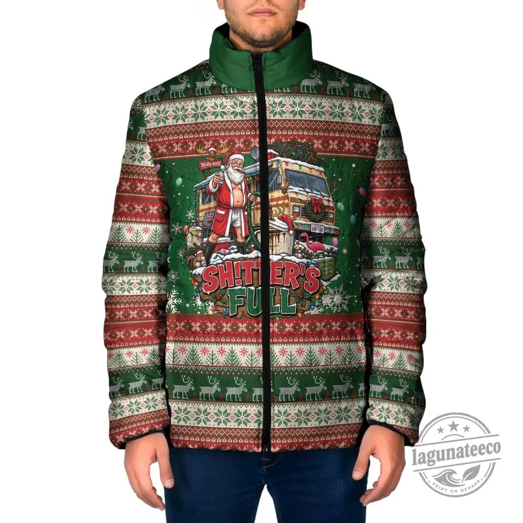 Christmas Vacation Shitter Was Full Ugly Christmas Puffer Jacket