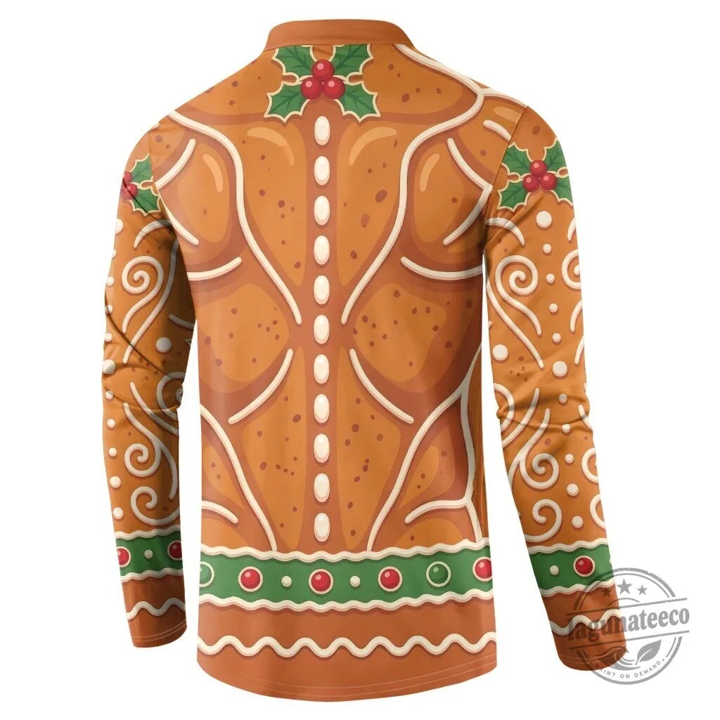 Funny Gingerbread Gains Bodybuilder Christmas Long-Sleeve Shirt 7 Funny Gingerbread Gains Bodybuilder Christmas Long-Sleeve Shirt