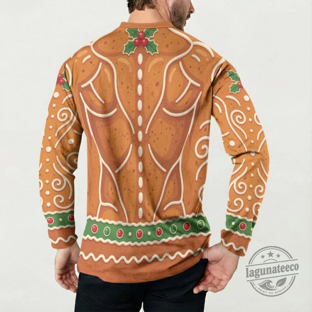 Funny Gingerbread Gains Bodybuilder Christmas Long-Sleeve Shirt 9 Funny Gingerbread Gains Bodybuilder Christmas Long-Sleeve Shirt