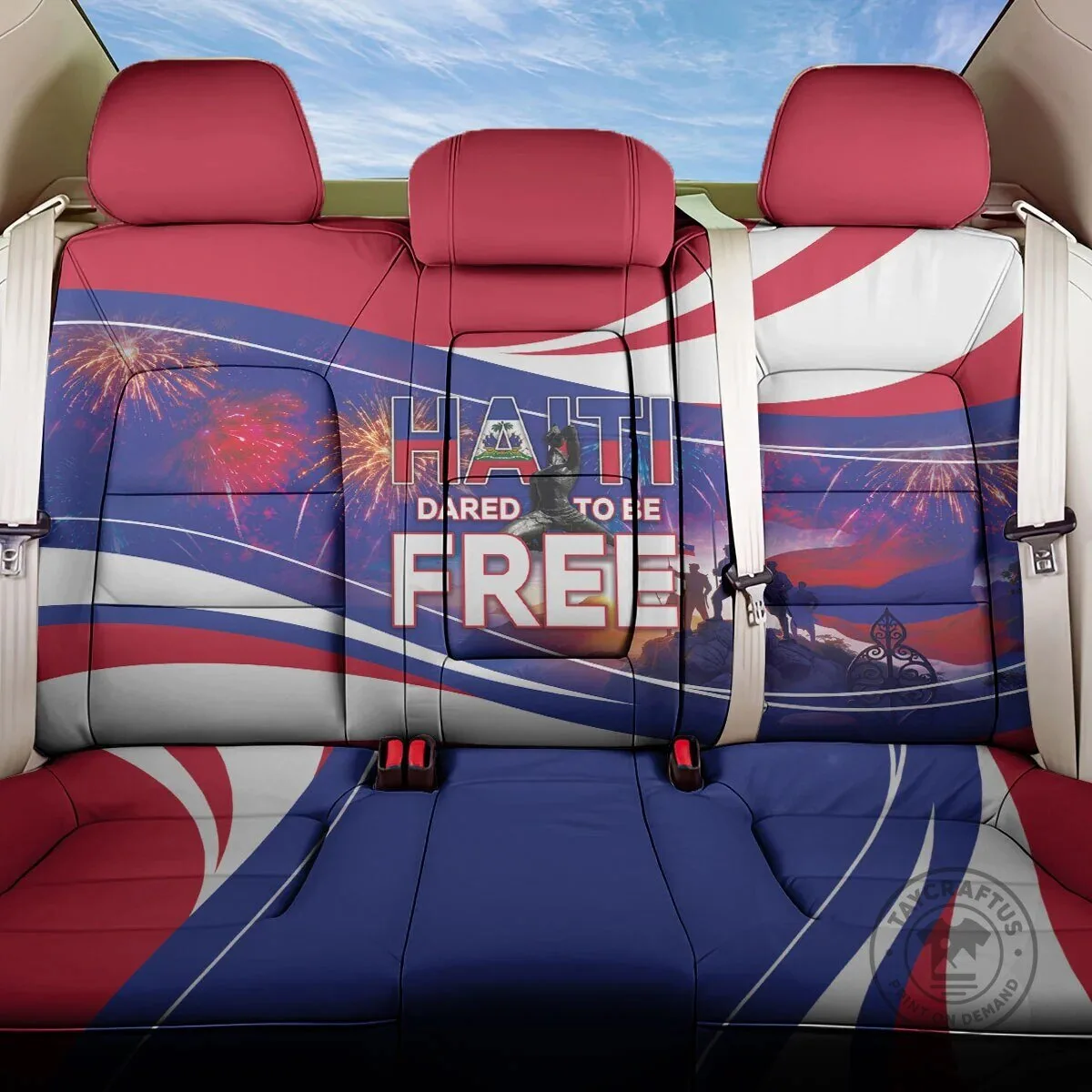 Haiti Independence Day Dared To Be Free Haitian Flag Car Seat Cover