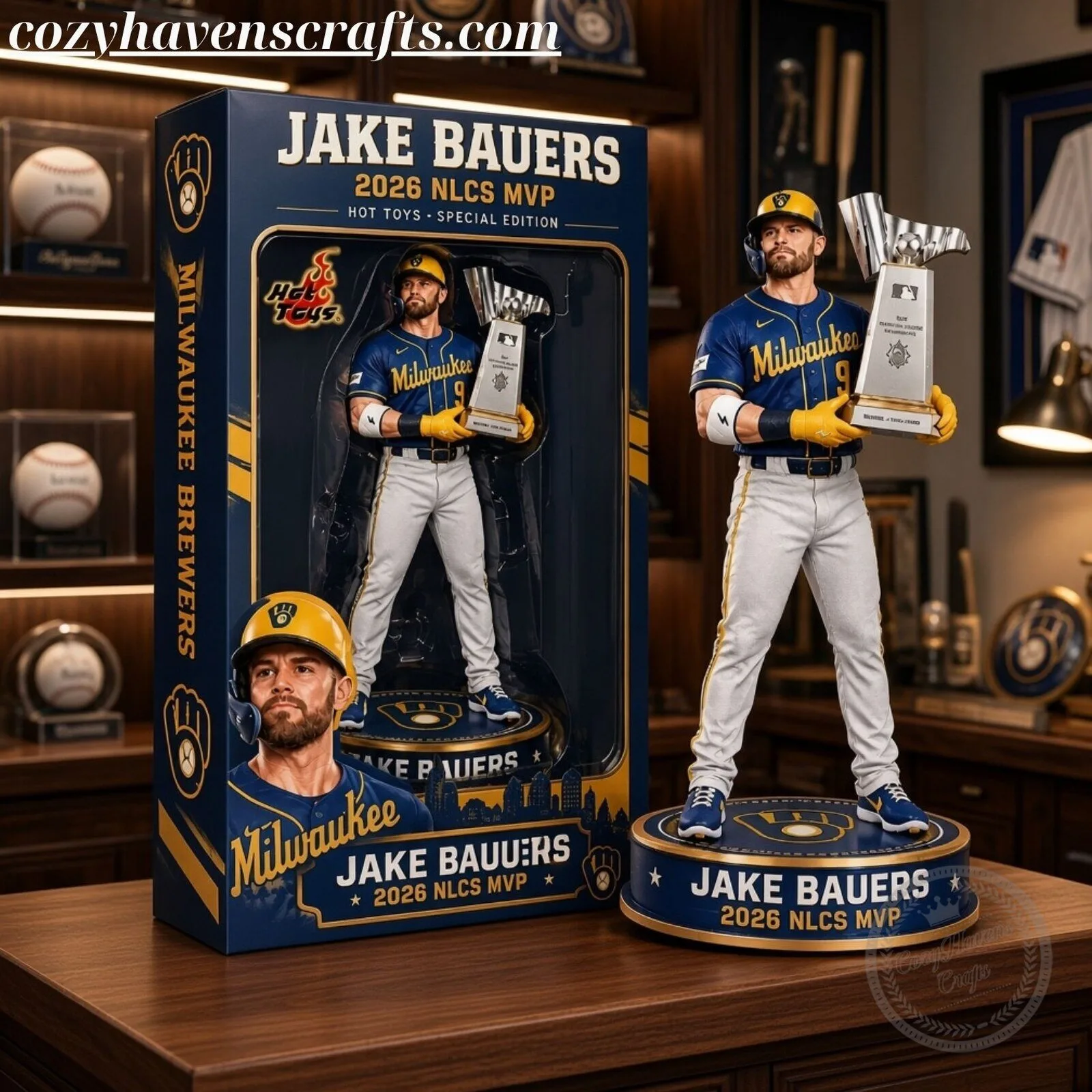 Jake Bauers Milwaukee Brewers 2026 NLCS MVP Action Figure - Hot Toys Special Edition Collectible Statue