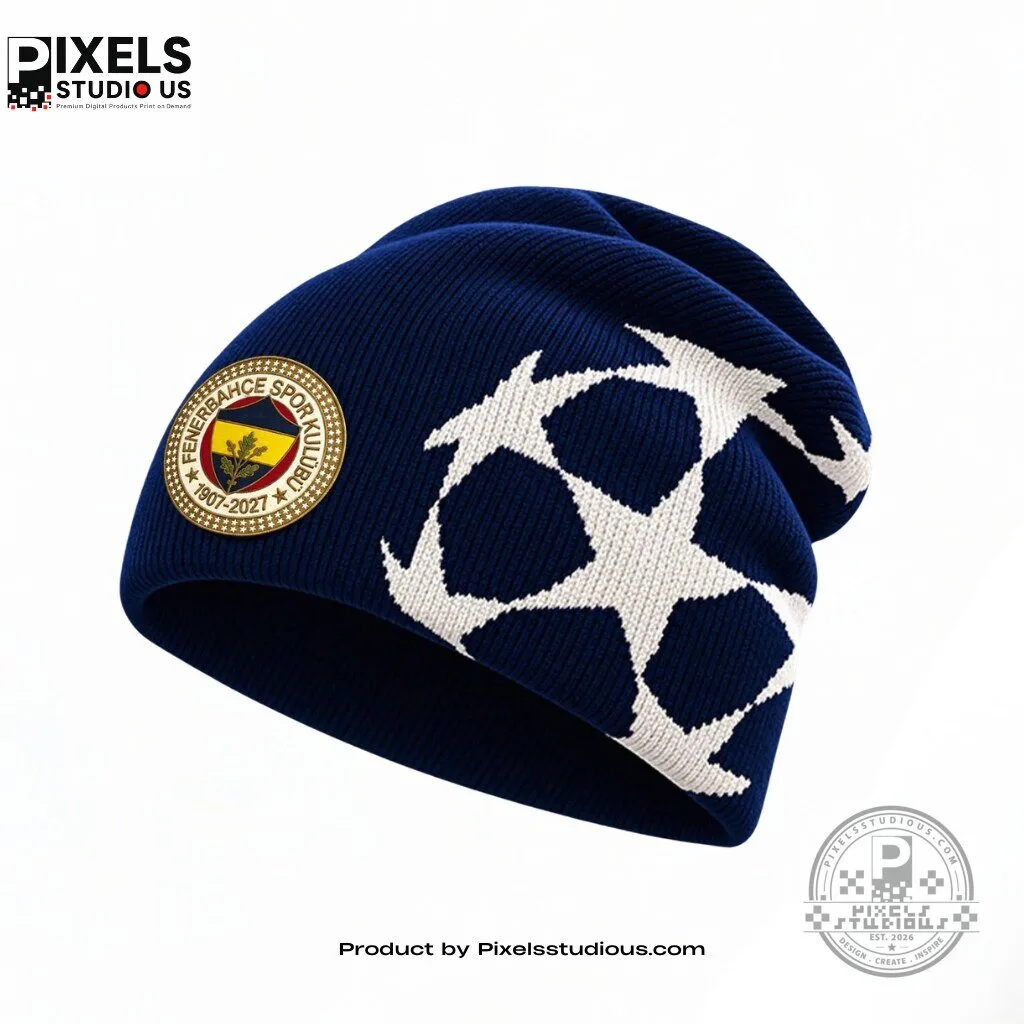 Fenerbahce Navy Blue Champions League Starball Unisex Beanie