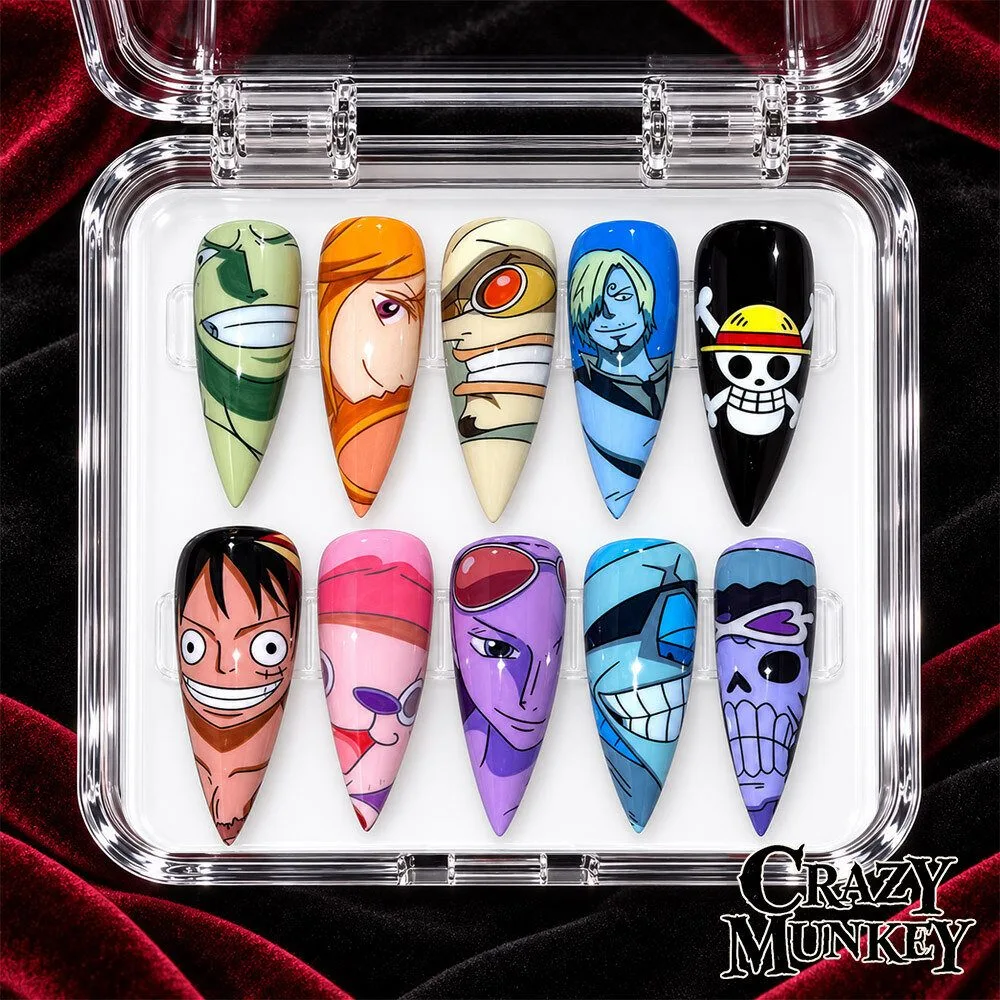 One Piece Straw Hat Pirates Anime Character Press On Nails | Accessories