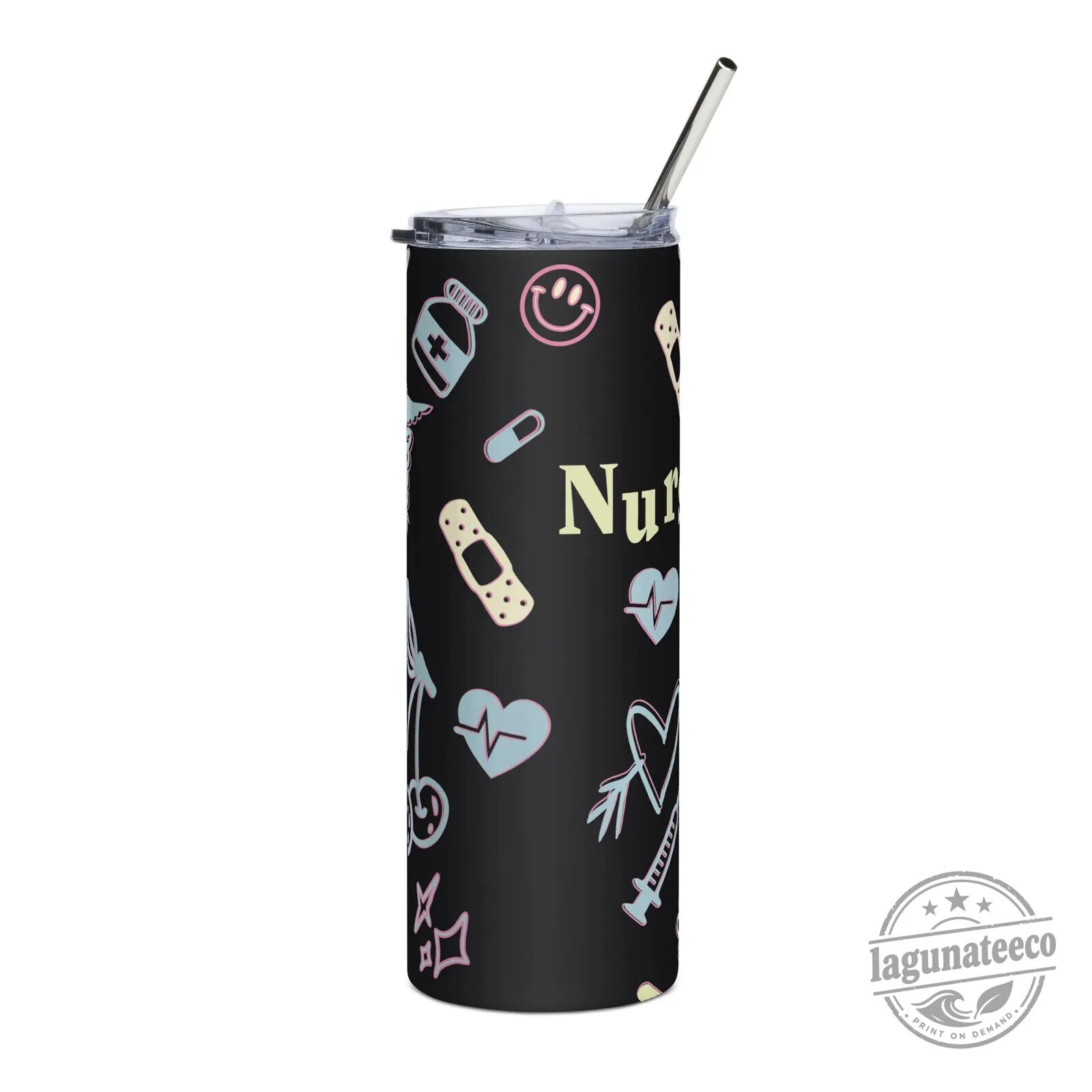 Nurse Icons Stainless Steel Insulated Tumbler with Straw