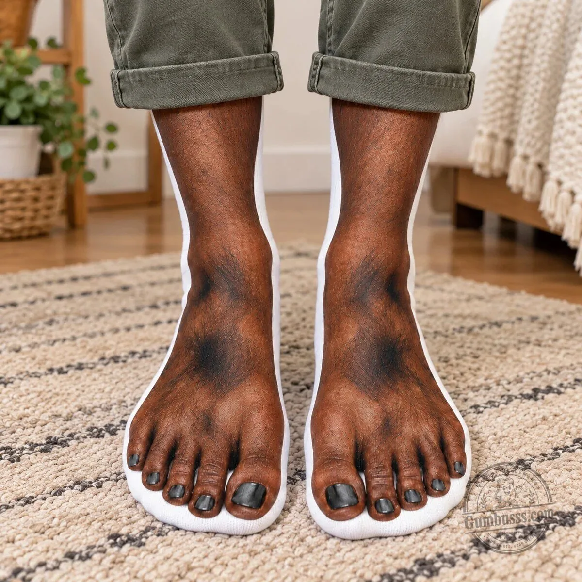 Ugly Feet Crew Socks with Hairy Toes and Yellow Nail Polish Funny Gift 3 Ugly Feet Crew Socks with Hairy Toes and Yellow Nail Polish Funny Gift
