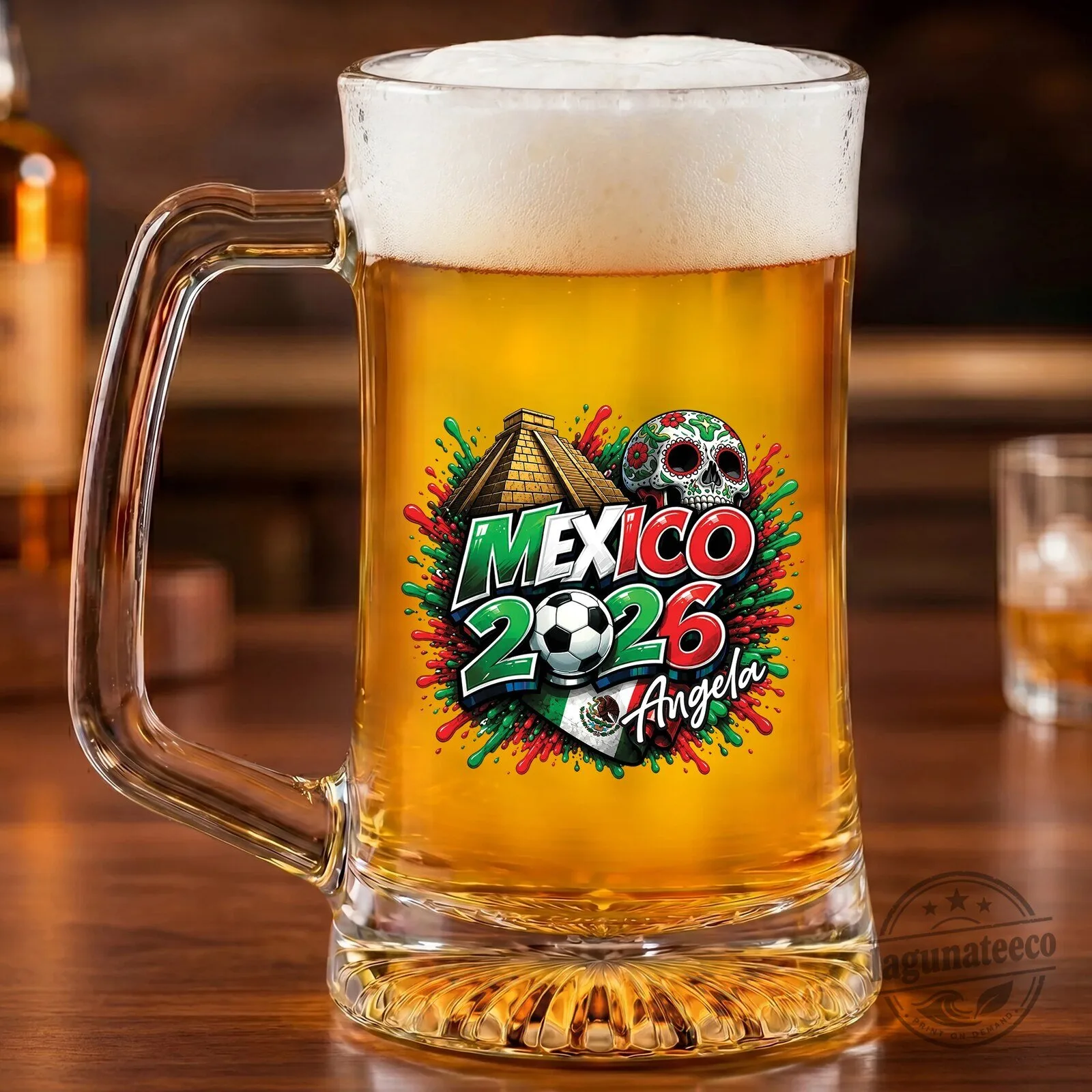 USA 2026 Soccer World Cup Patriotic American Flag Beer Mug 6 USA 2026 Soccer World Cup Patriotic American Flag Beer Mug