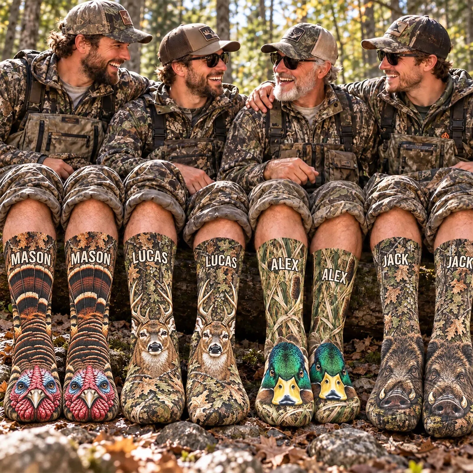 Personalized Hunting Camouflage Wildlife Animal Crew Socks