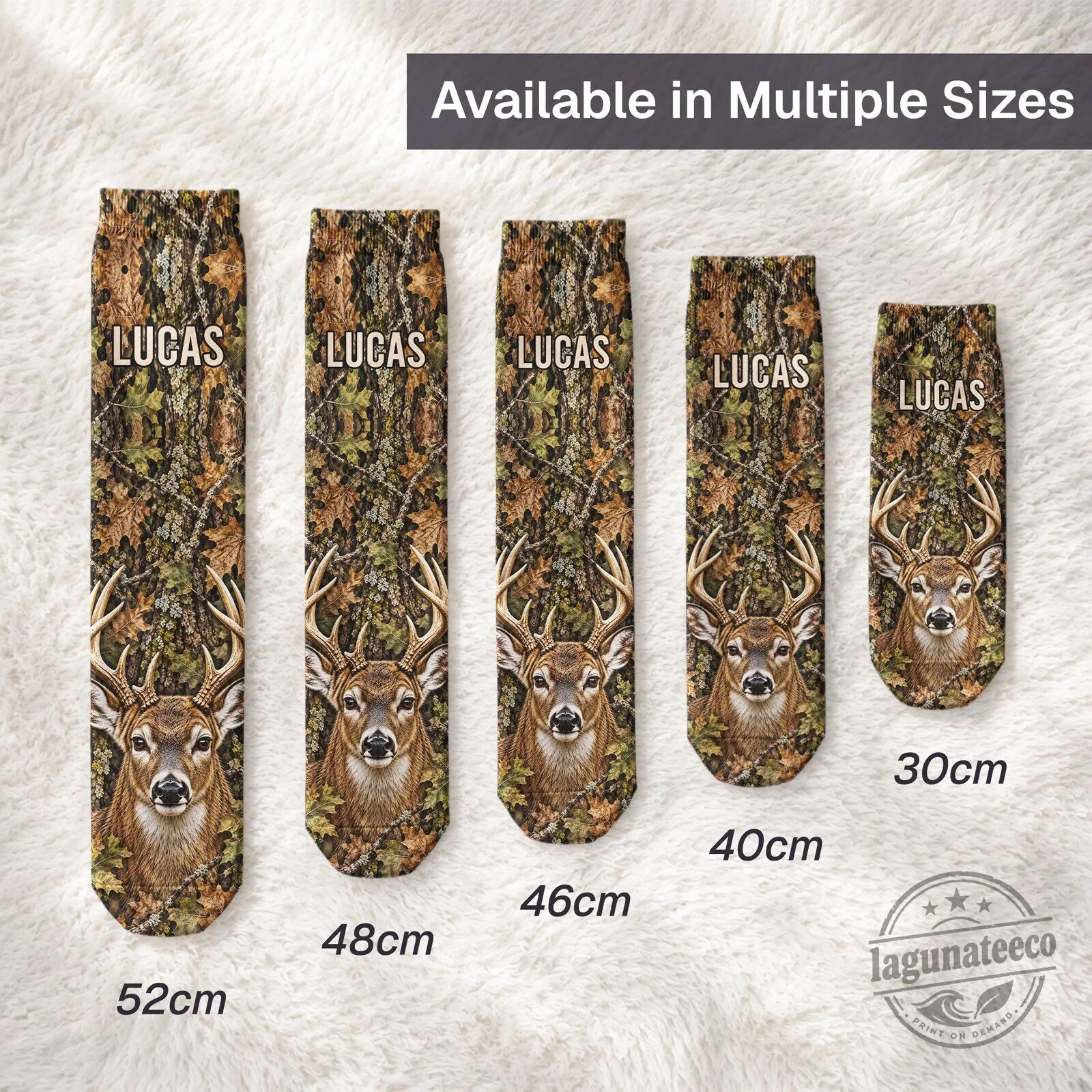 Personalized Hunting Camouflage Wildlife Animal Crew Socks 7 Personalized Hunting Camouflage Wildlife Animal Crew Socks
