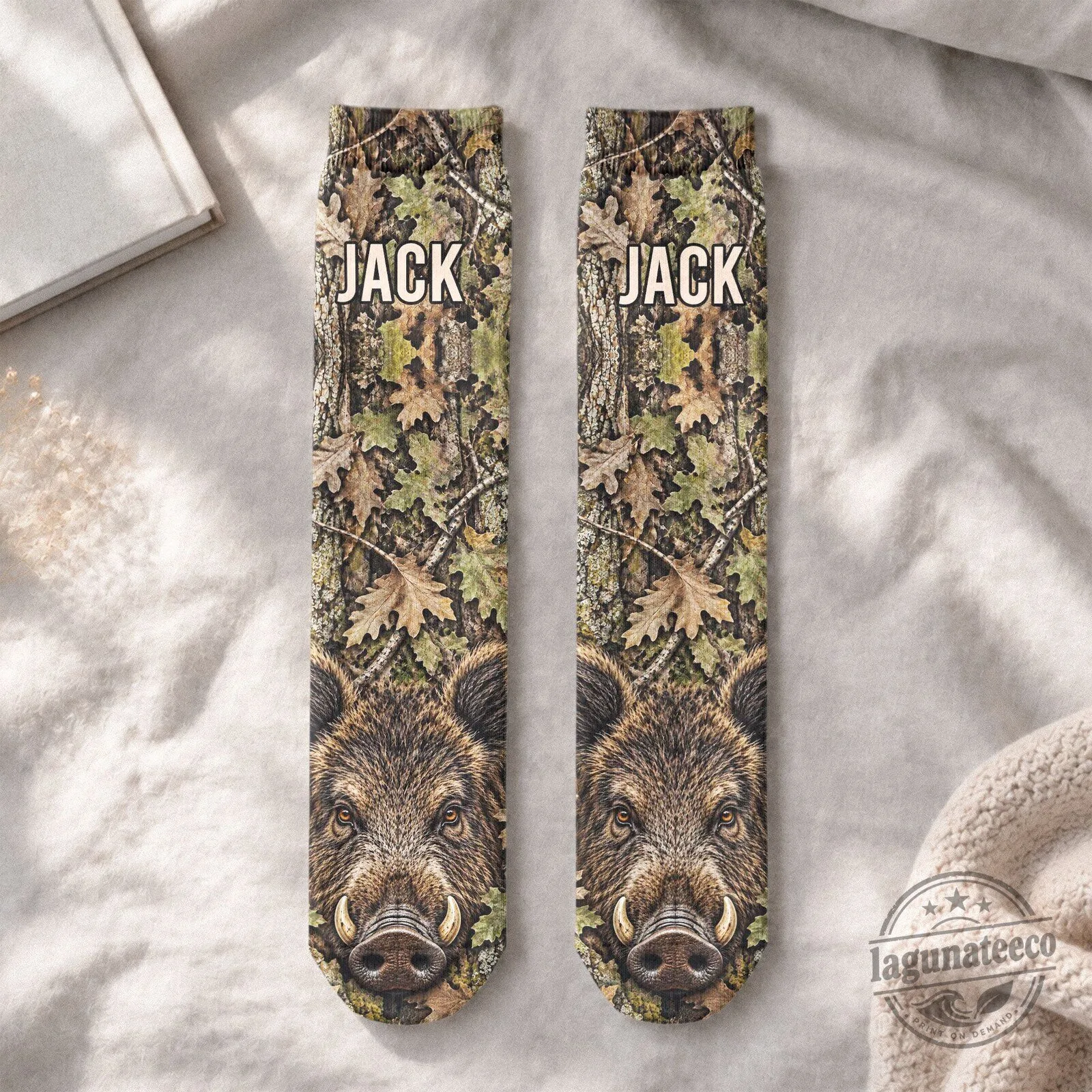 Personalized Hunting Camouflage Wildlife Animal Crew Socks 8 Personalized Hunting Camouflage Wildlife Animal Crew Socks