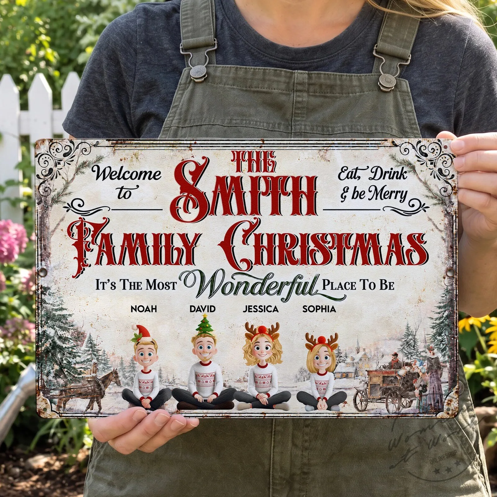 Personalized Family Christmas Vintage Farmhouse Style Metal Sign 11 Personalized Family Christmas Vintage Farmhouse Style Metal Sign