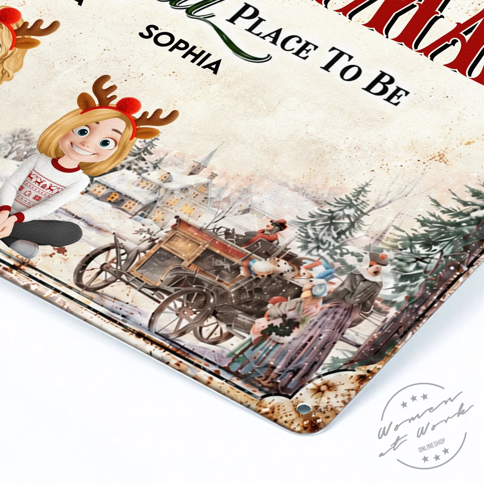 Personalized Family Christmas Vintage Farmhouse Style Metal Sign 12 Personalized Family Christmas Vintage Farmhouse Style Metal Sign