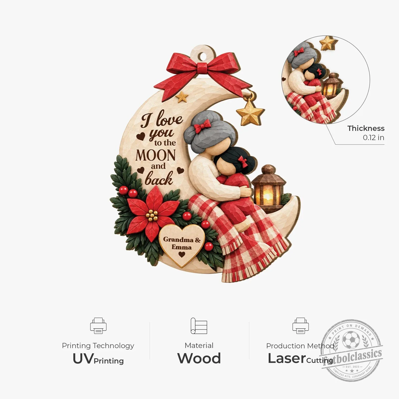 Personalized Grandma And Granddaughter I Love You To The Moon And Back Christmas Ornament 8 Personalized Grandma And Granddaughter I Love You To The Moon And Back Christmas Ornament