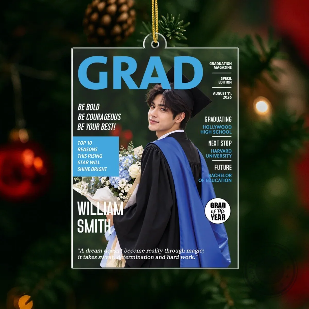 Personalized Graduation Magazine Cover Acrylic Ornament 7 Personalized Graduation Magazine Cover Acrylic Ornament