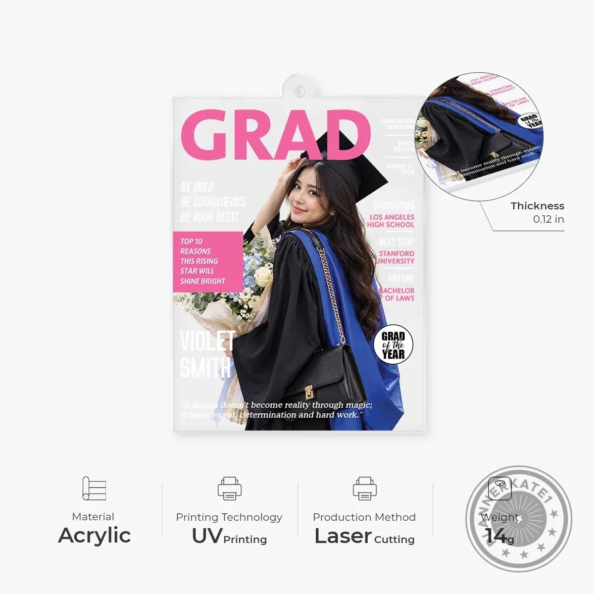 Personalized Graduation Magazine Cover Acrylic Ornament 8 Personalized Graduation Magazine Cover Acrylic Ornament