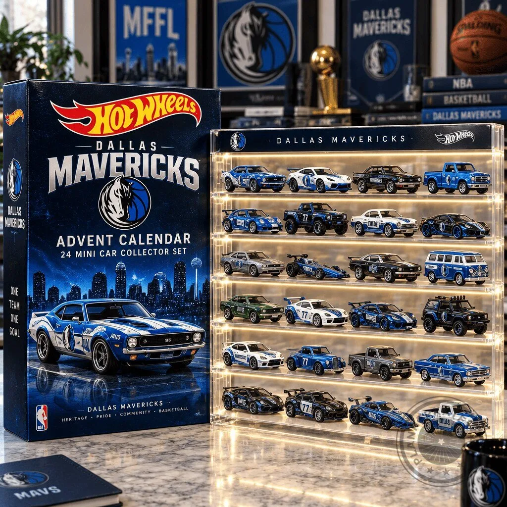 Dallas Mavericks Hot Wheels 24 Mini Car Collector Set Advent Calendar