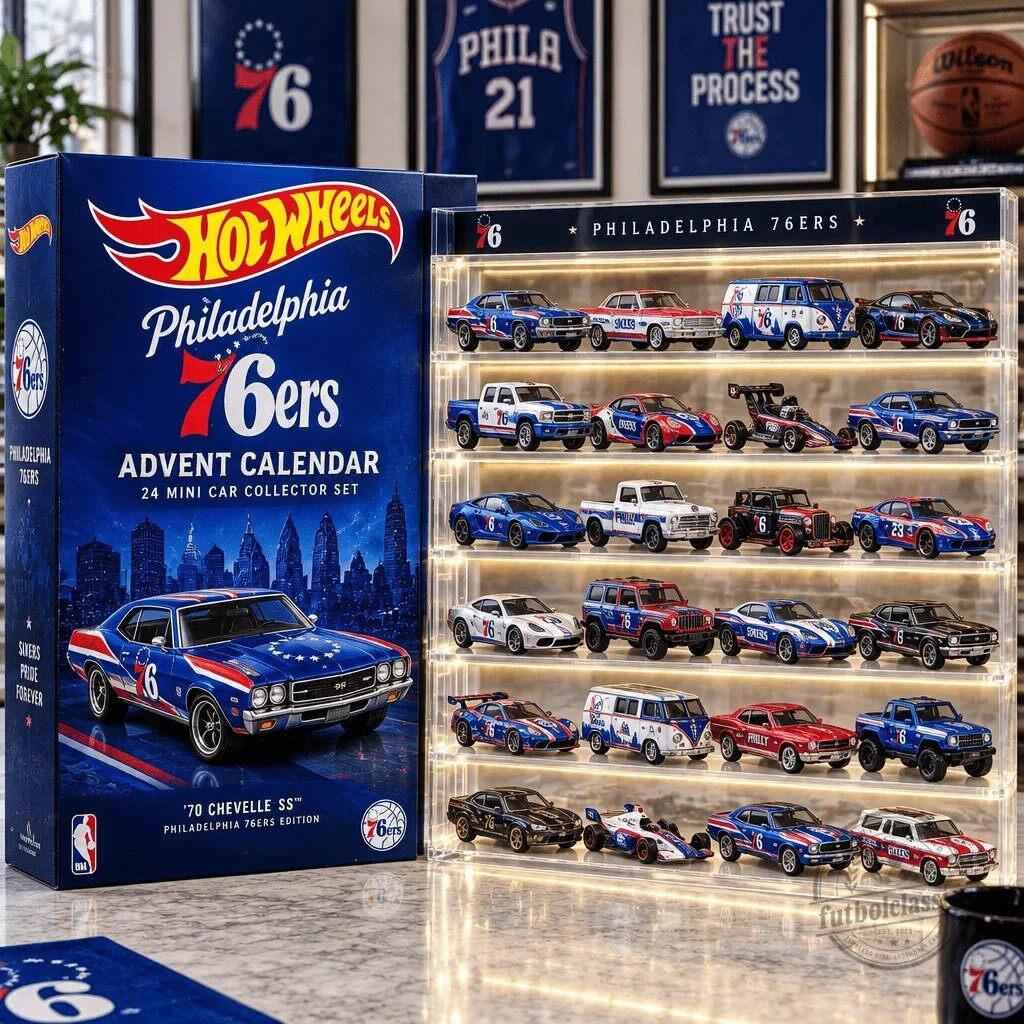 Philadelphia 76ers Hot Wheels Advent Calendar 24 Mini Car Collector Set