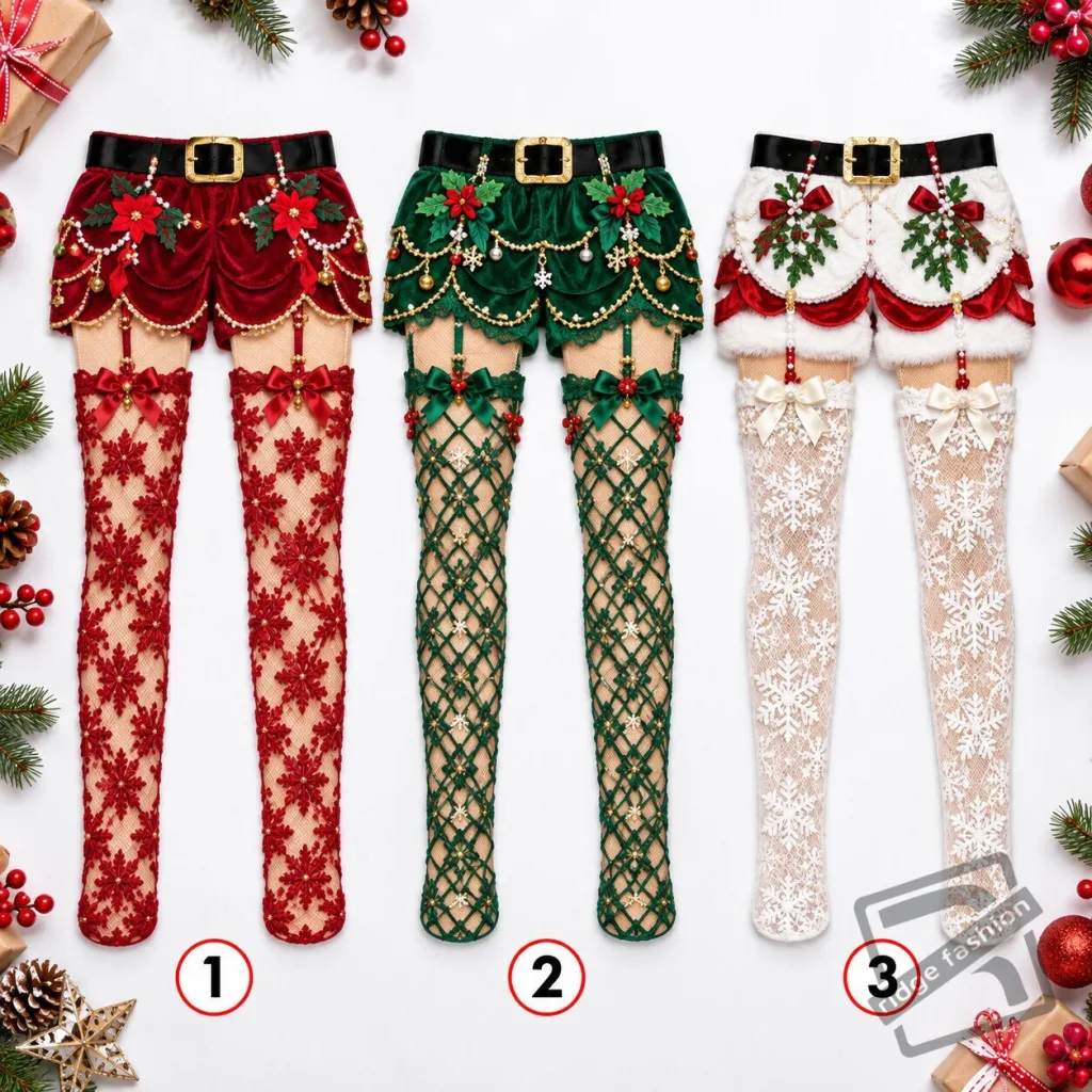 "Festive Men's Elf Shorts and Ugly Christmas Sweater: Holiday Fashion" 23 Mens Christmas 2-in-1 Elf Shorts Pants – Festive Knit Fair Isle Trousers