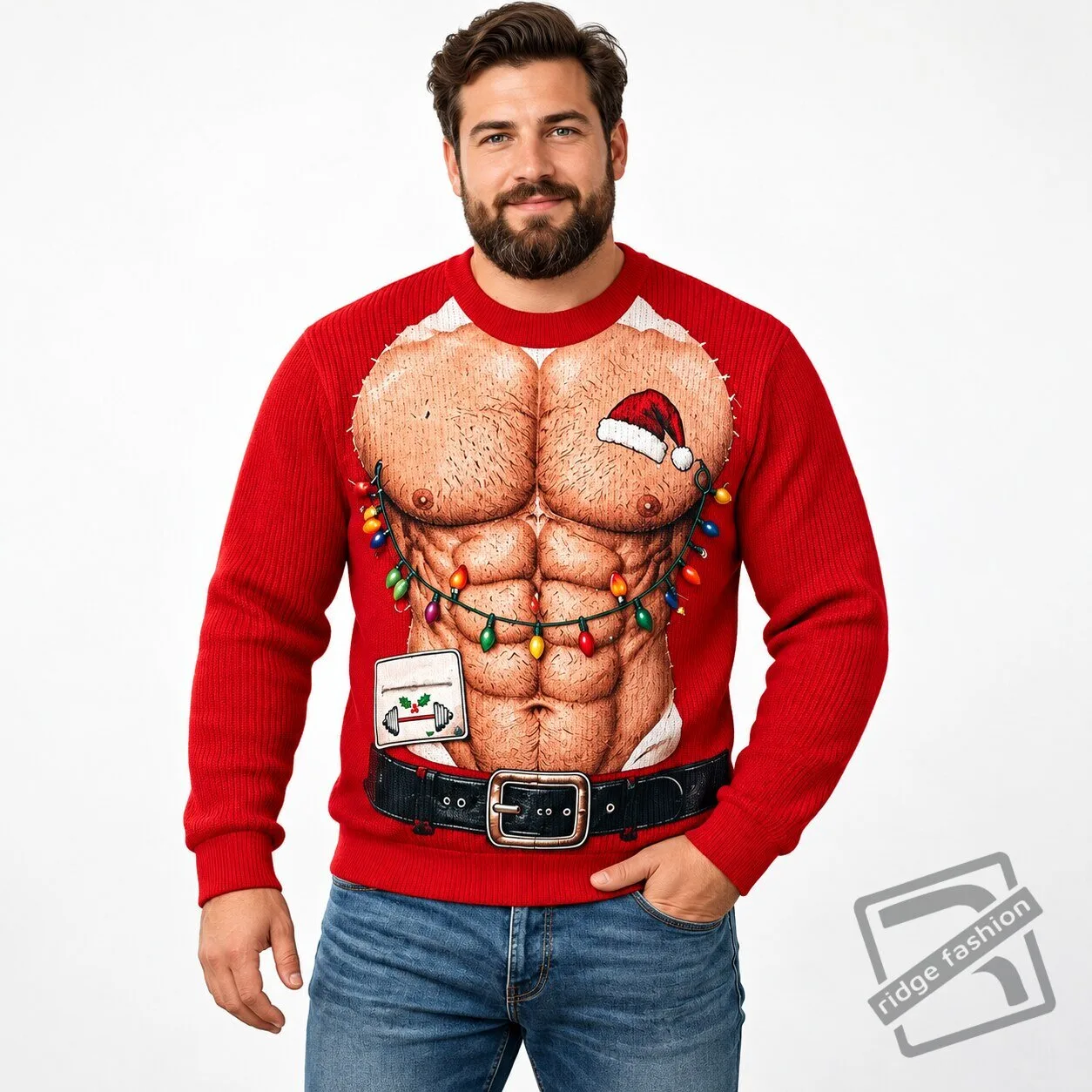 Ugly Christmas Sweater 3D Hairy Chest 8 Ugly Christmas Sweater 3D Hairy Chest product view