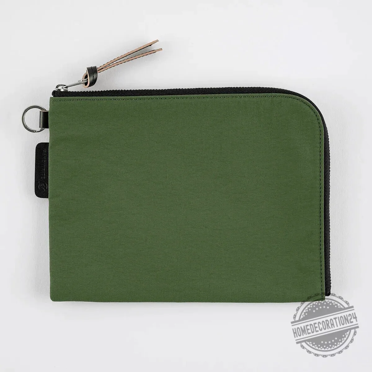 Hobonichi Tragen Flat Pouch Green A6 Zippered Storage Bag