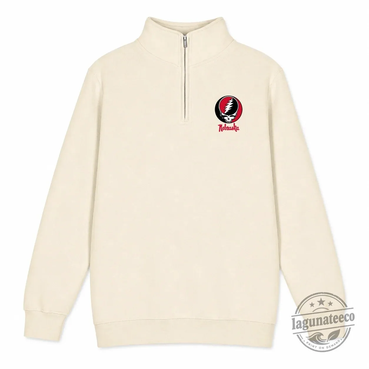 University of Nebraska Grateful Dead Steal Your Face Quarter-Zip Pullover Sweatshirt