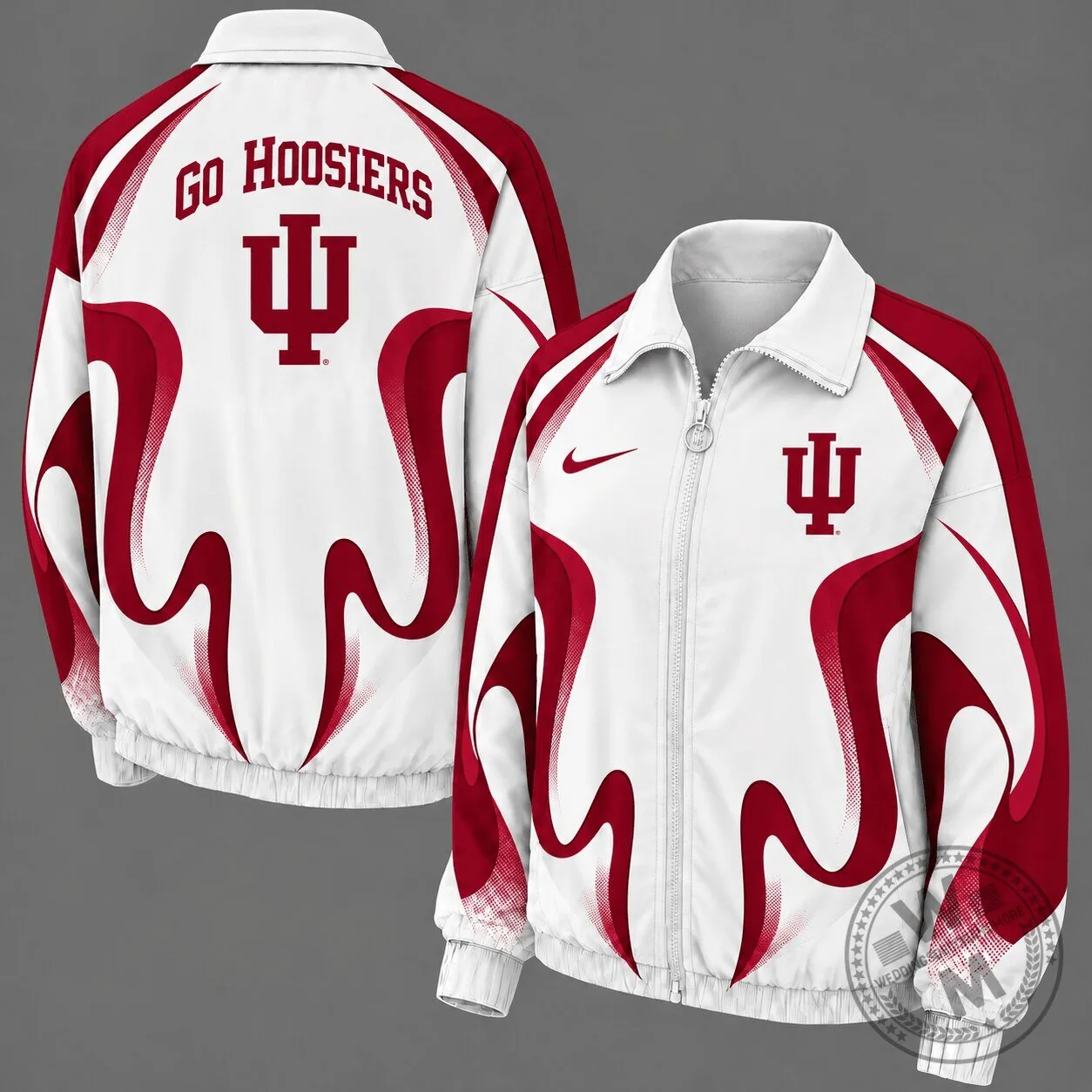 Indiana Hoosiers Retro Flame Full-Zip Windbreaker Jacket 1 Indiana Hoosiers Retro Flame Full-Zip Windbreaker Jacket