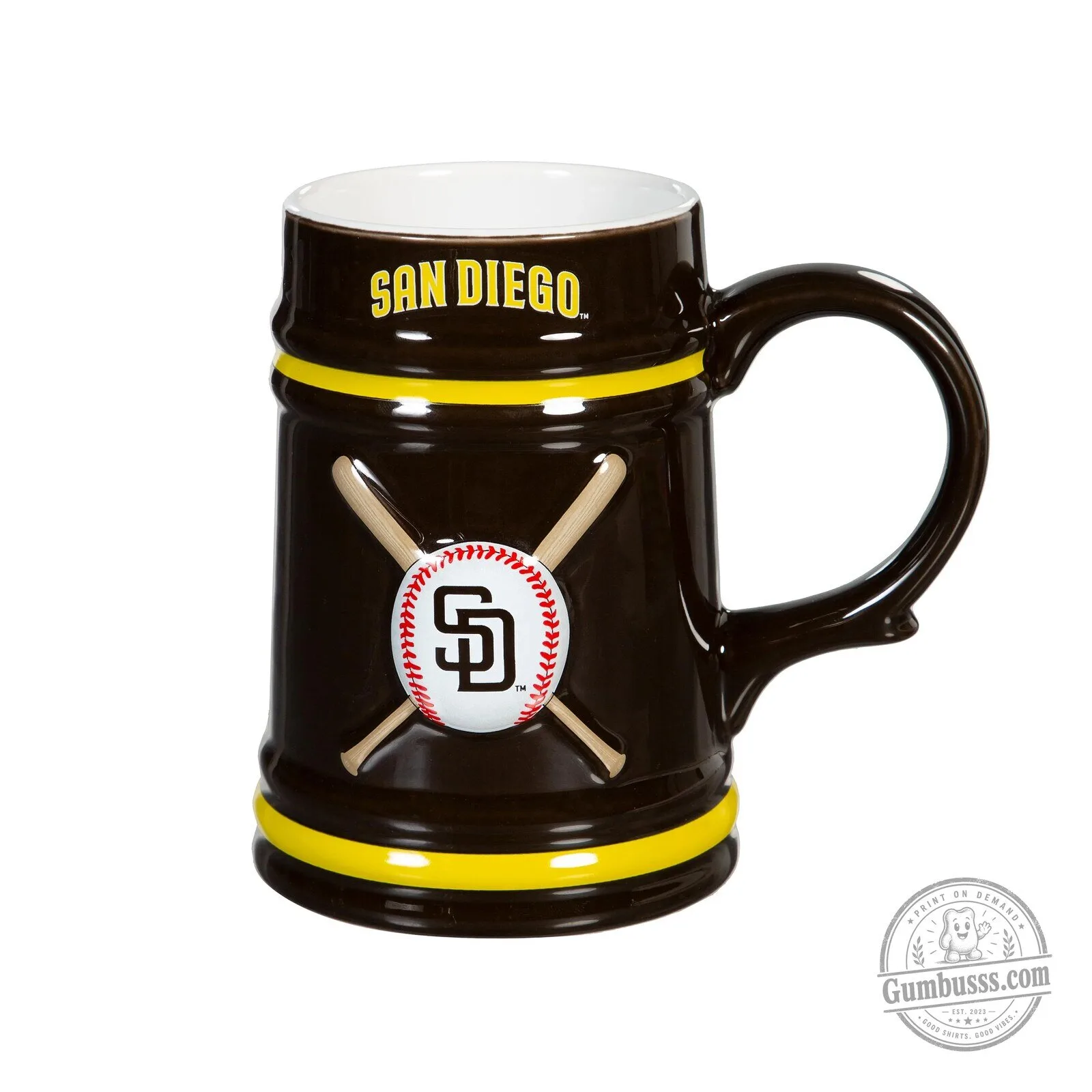 San Diego Padres Baseball Team Ceramic Stein Mug 6 San Diego Padres Baseball Team Ceramic Stein Mug