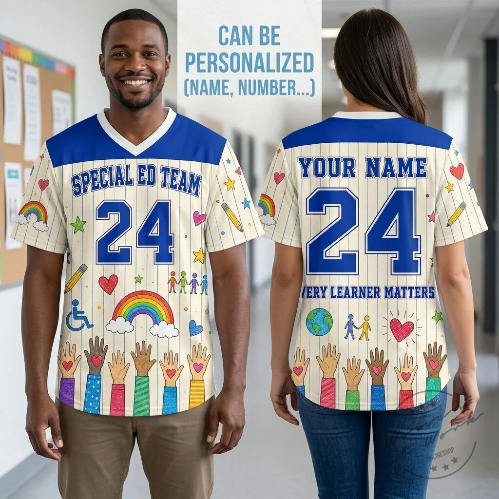 Special Education Teacher Team Personalized Baseball Jersey