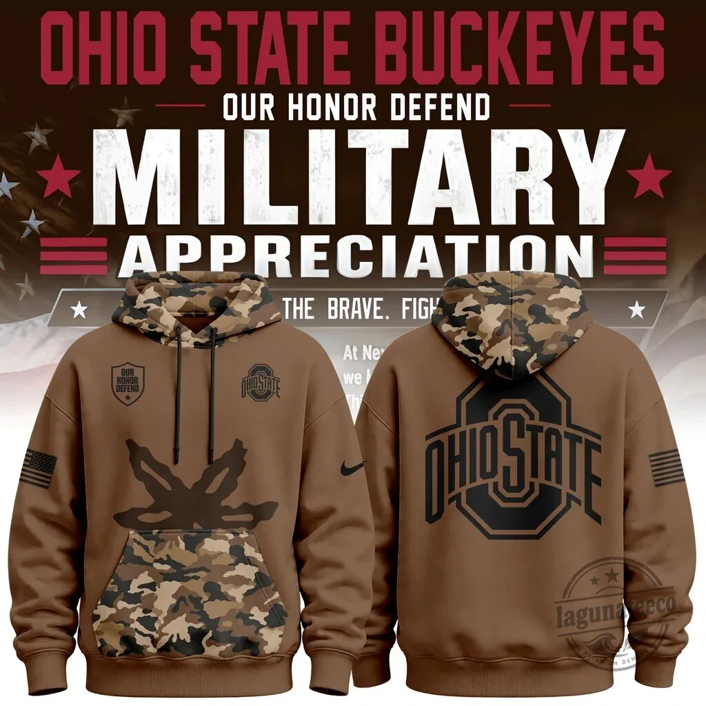 Ohio State Football Military Appreciation Brown Camouflage Hoodie