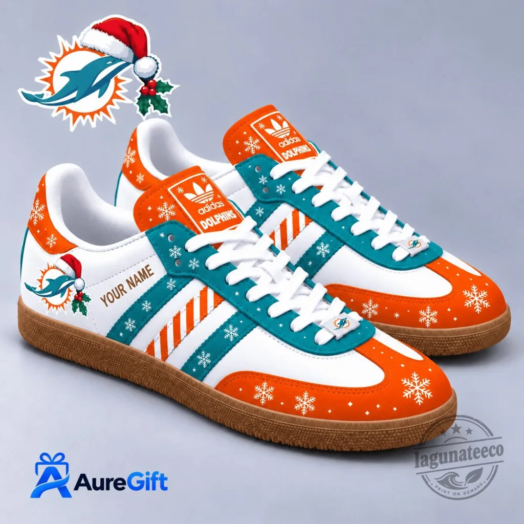 Miami Dolphins Christmas Personalized Name Adidas Samba Shoes Miami Dolphins Christmas Personalized Name Adidas Samba Shoes