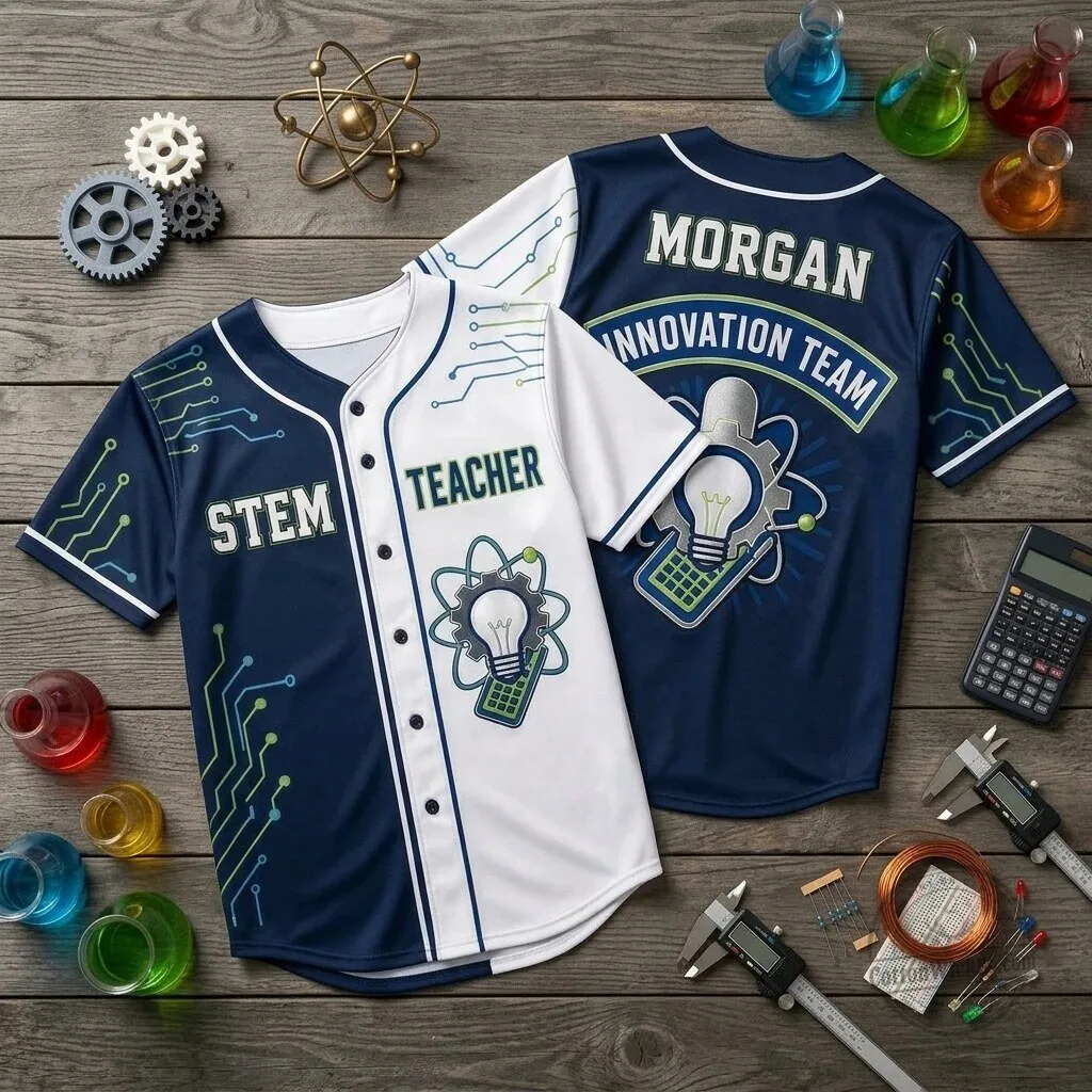 Personalized STEM Teacher Innovation Team Baseball Jersey