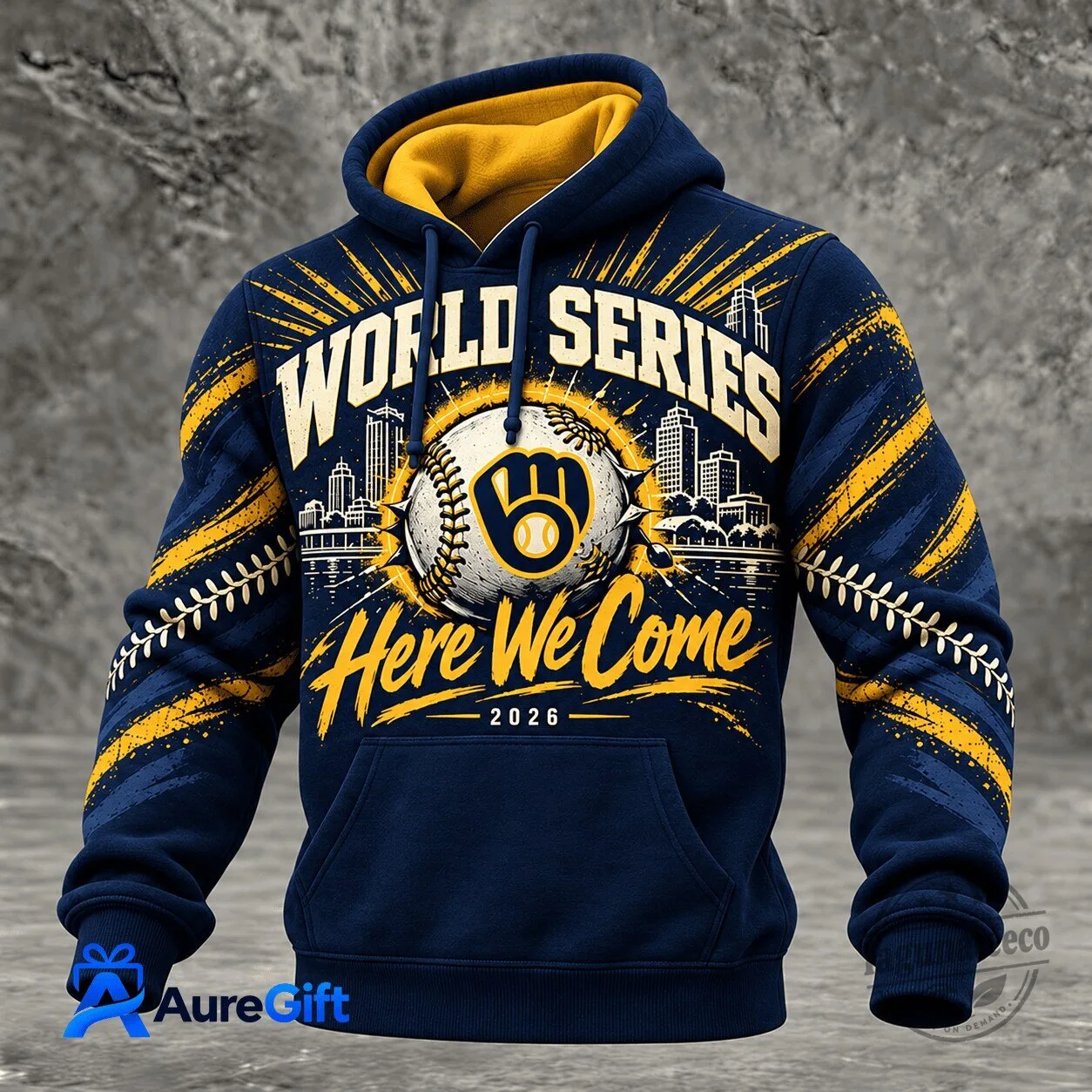 Milwaukee Brewers World Series Here We Come 2026 Baseball Hoodie
