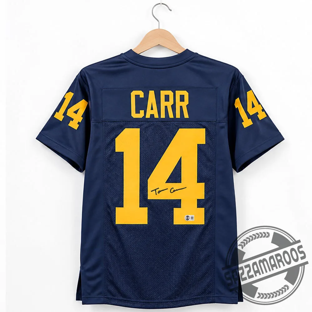 Tommy Carr Autographed Michigan Wolverines Football Jersey 4 Tommy Carr Autographed Michigan Wolverines Football Jersey