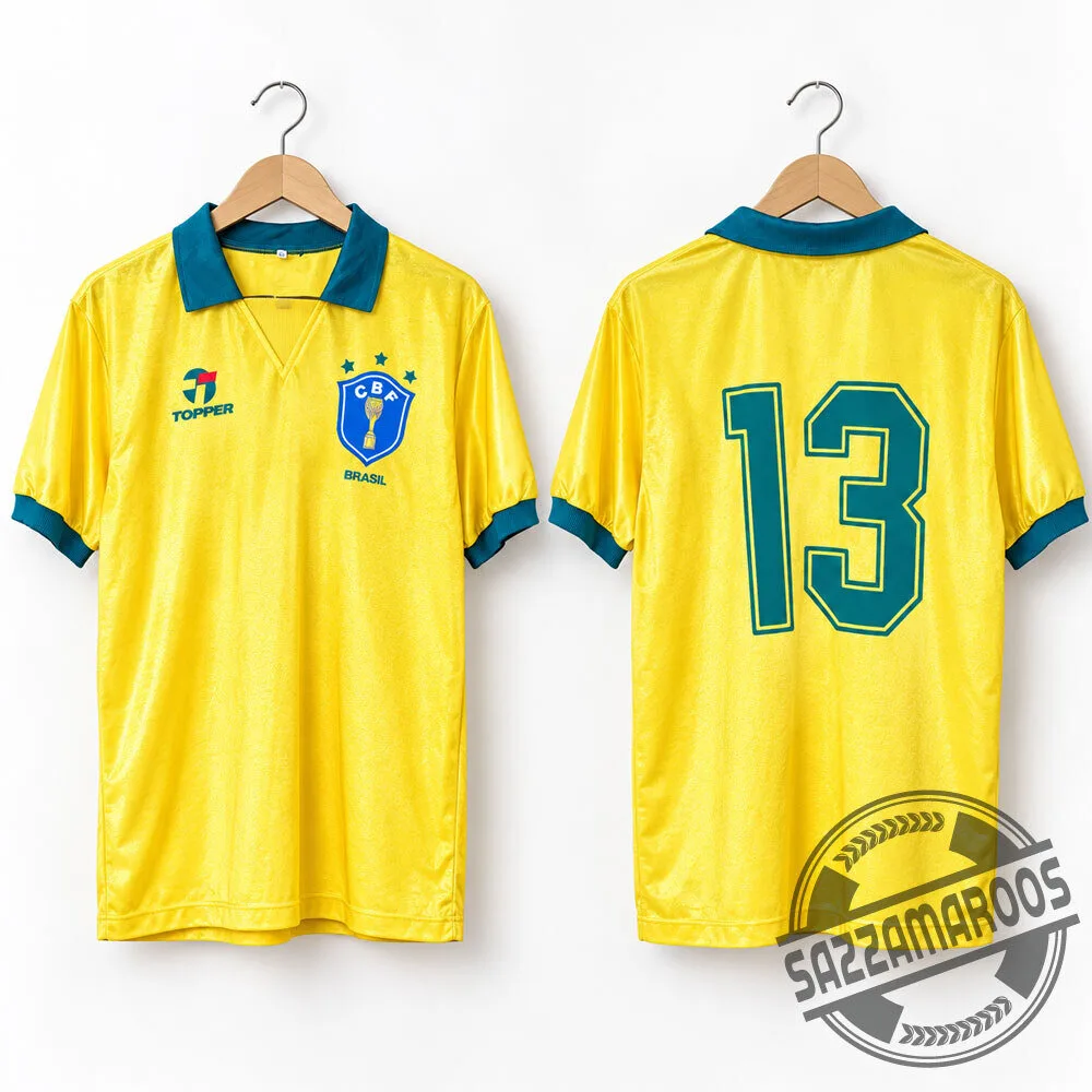 Vintage Brazil 1990-1991 Home Shirt #13 - Topper Retro Football Jersey 3 Vintage Brazil 1990-1991 Home Shirt #13 - Topper Retro Football Jersey
