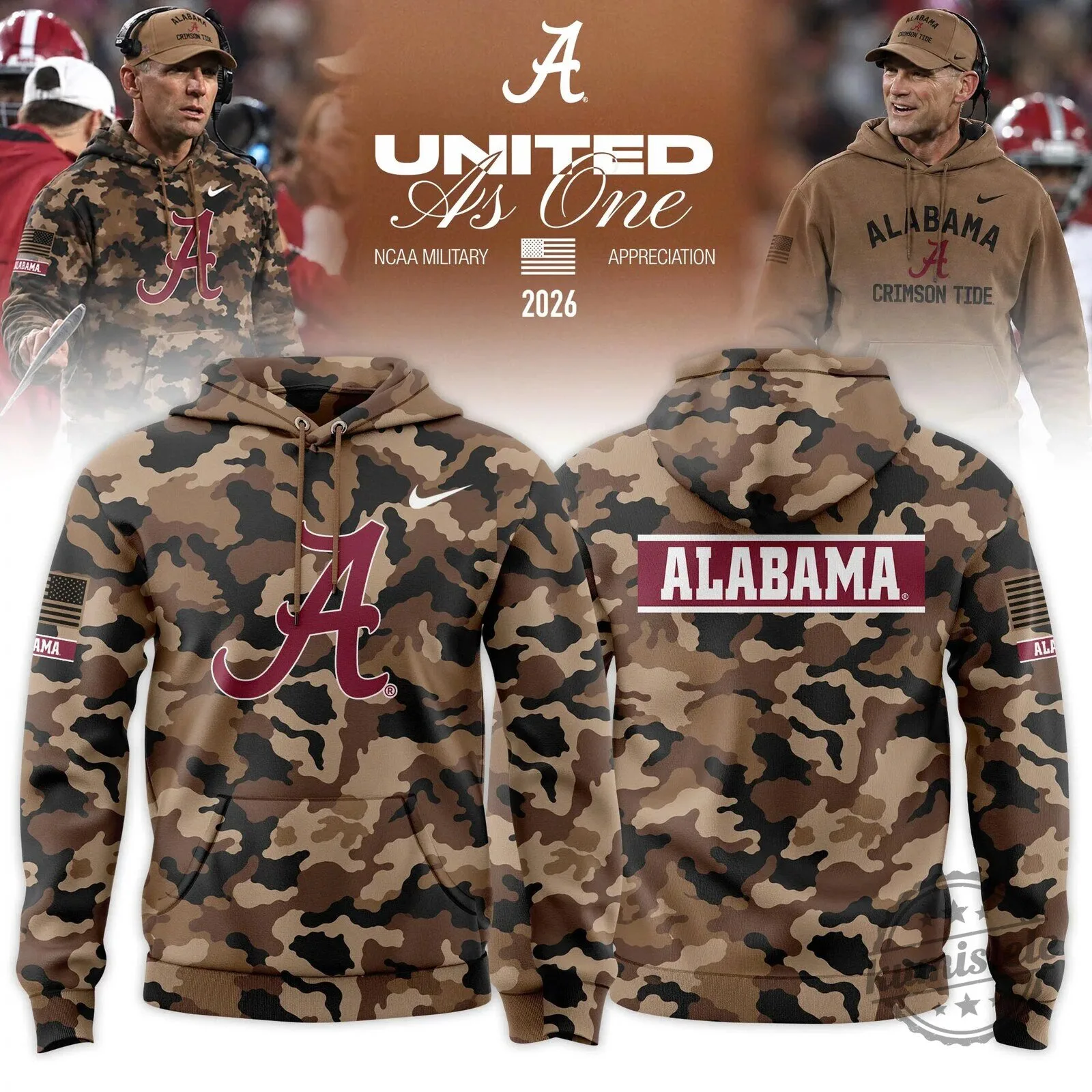 Camouflage Hoodie for Military Appreciation - Alabama Crimson Tide