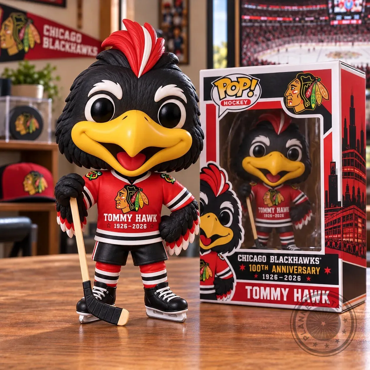Chicago Blackhawks Tommy Hawk 100th Anniversary Collectible Figurine