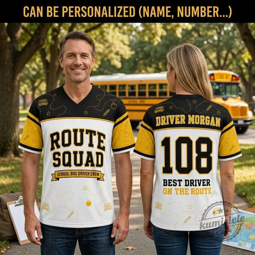 Personalized School Bus Driver Route Squad Football Jersey