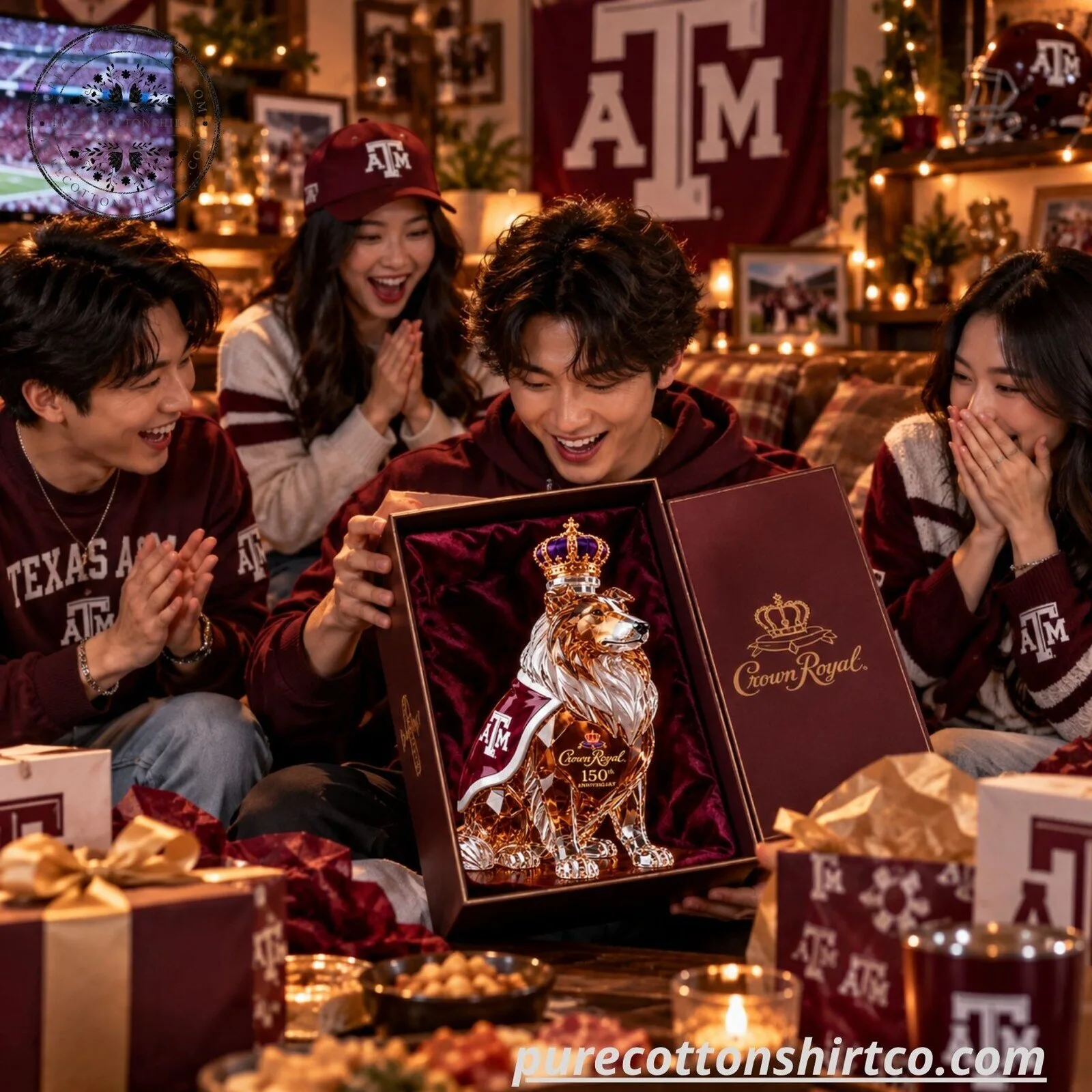 Texas A&M Aggies Crown Royal 150th Anniversary Whiskey Decanter - Reveille Dog Glass Bottle - Flash Sale 7 Texas A&M Aggies Crown Royal 150th Anniversary Whiskey Decanter - Reveille Dog Glass Bottle