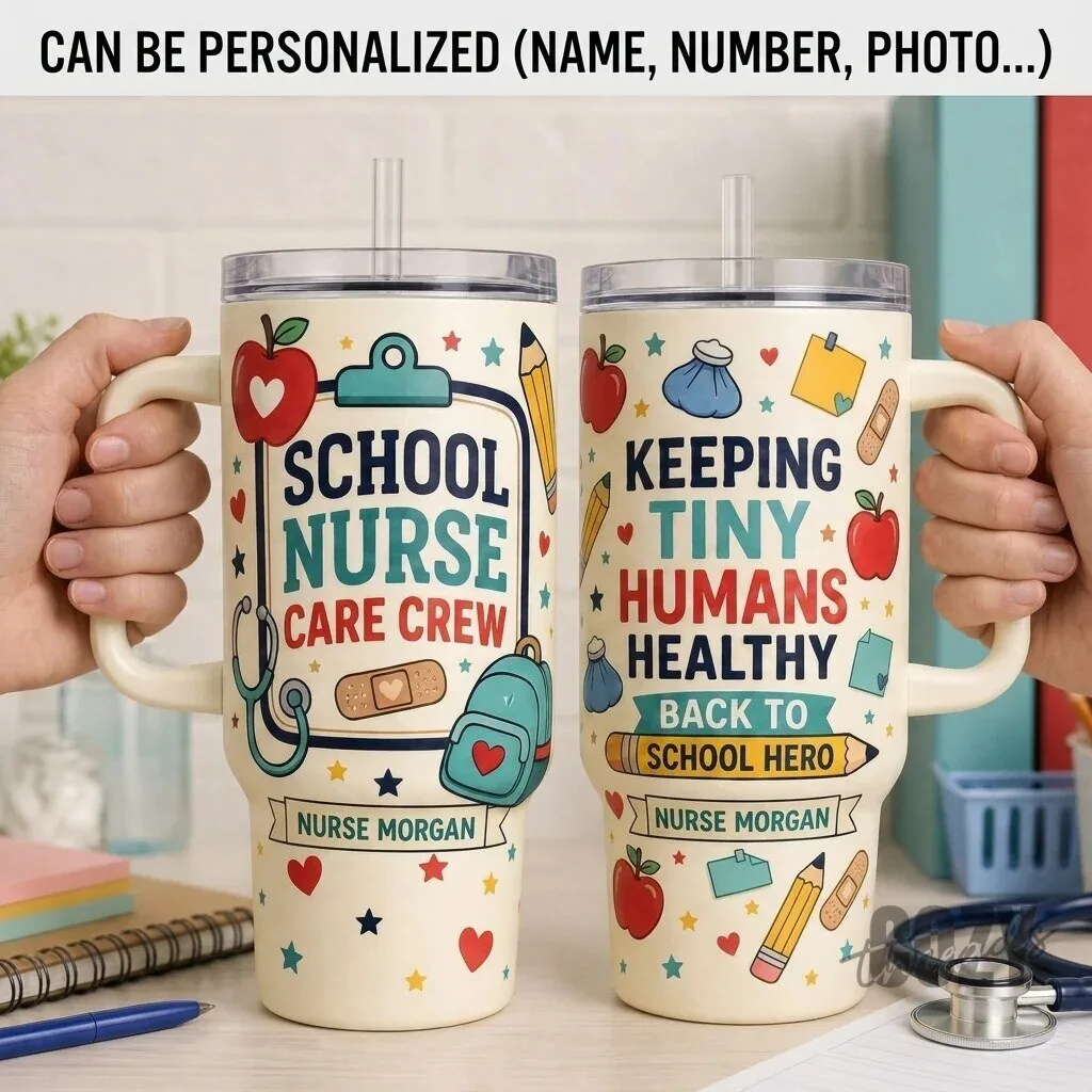 Personalized School Nurse Care Crew Keeping Tiny Humans Healthy Tumbler