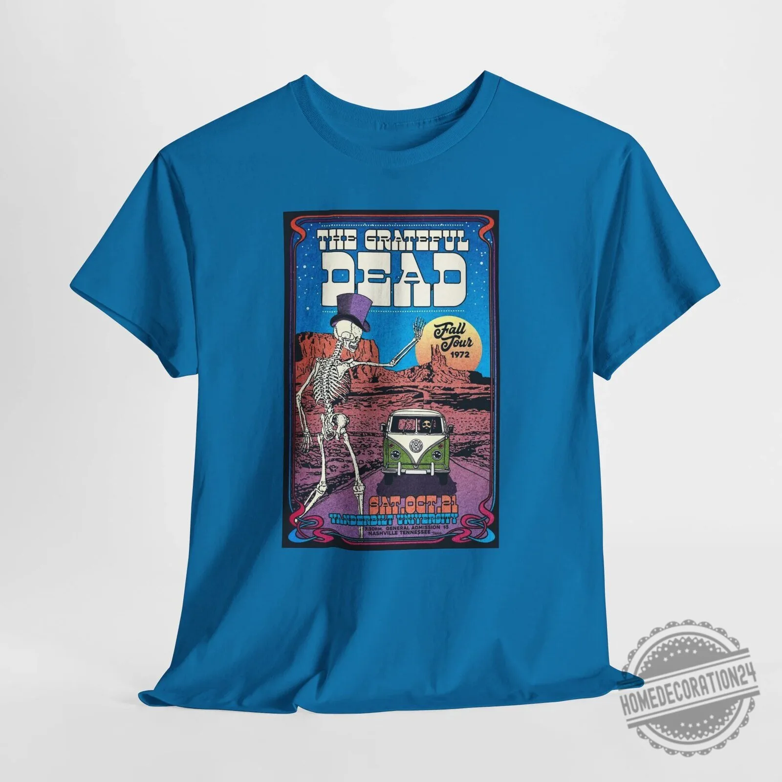 The Grateful Dead Fall Tour 1972 Vanderbilt University Concert T-Shirt